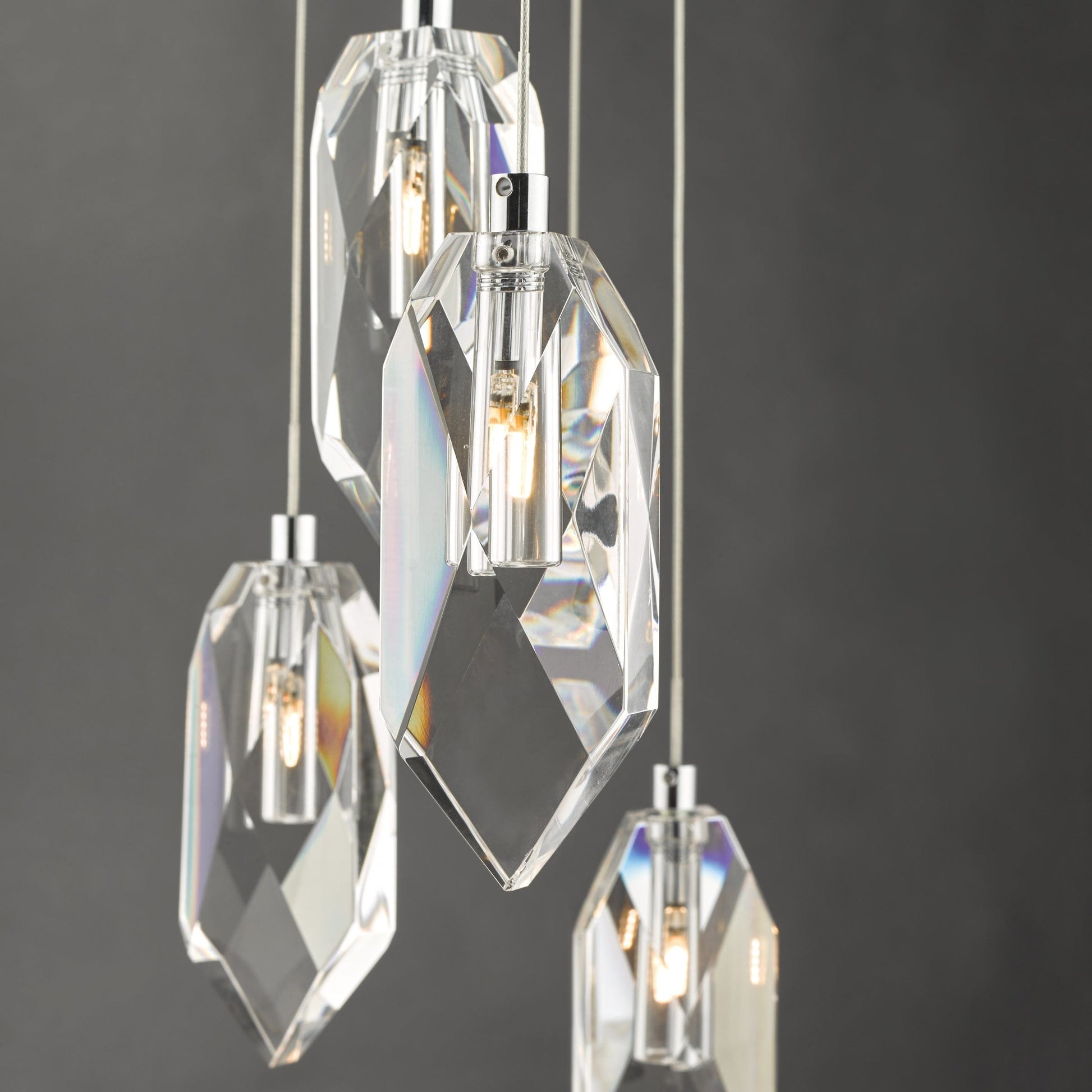 dar lighting Crystal 12 Light Cluster Pendant Polished Chrome & Crystal CRY1250