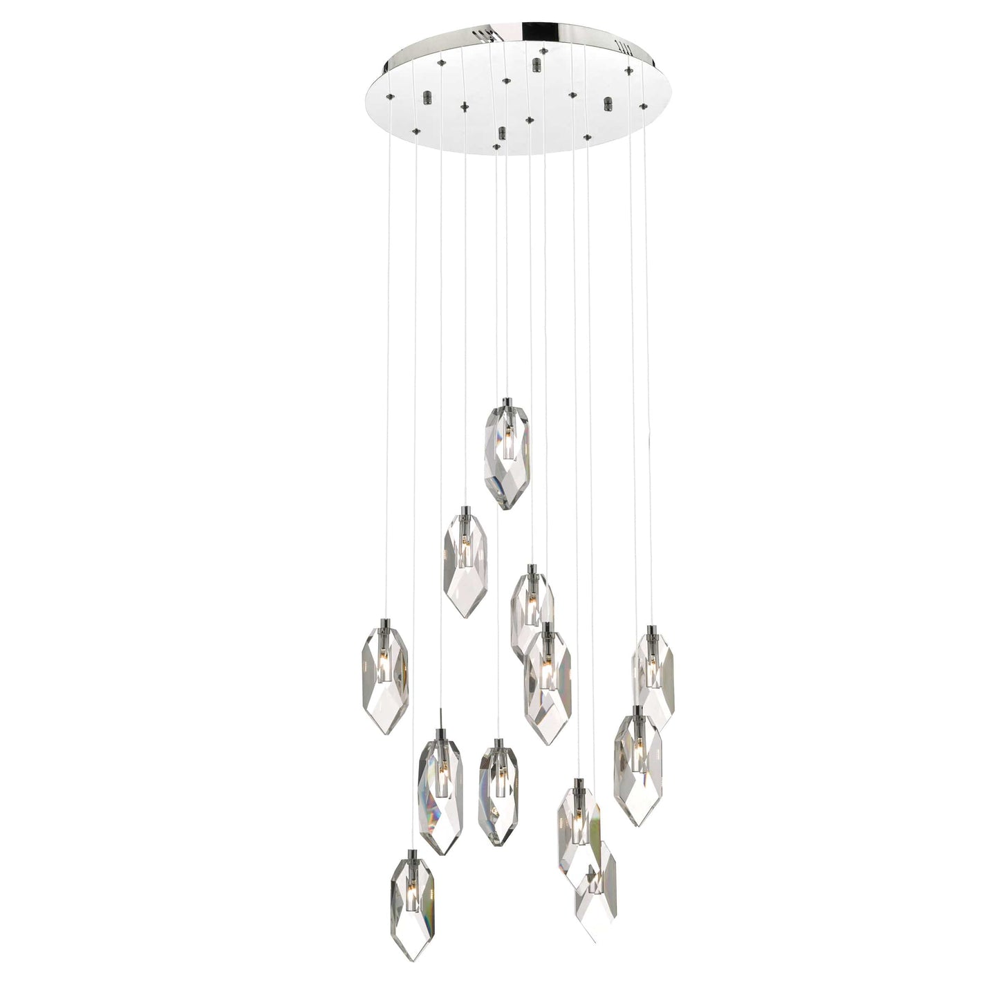 dar lighting Crystal 12 Light Cluster Pendant Polished Chrome & Crystal CRY1250