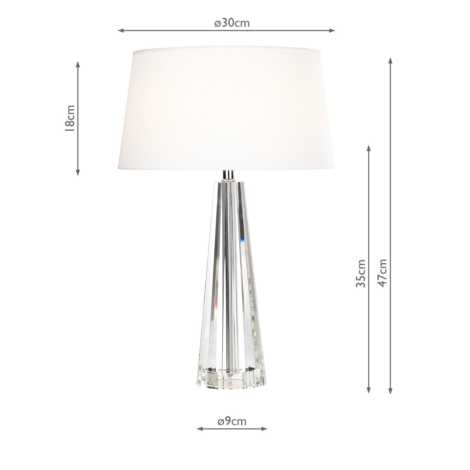 dar lighting Cyprus Table Lamp Crystal With Shade CYP4208