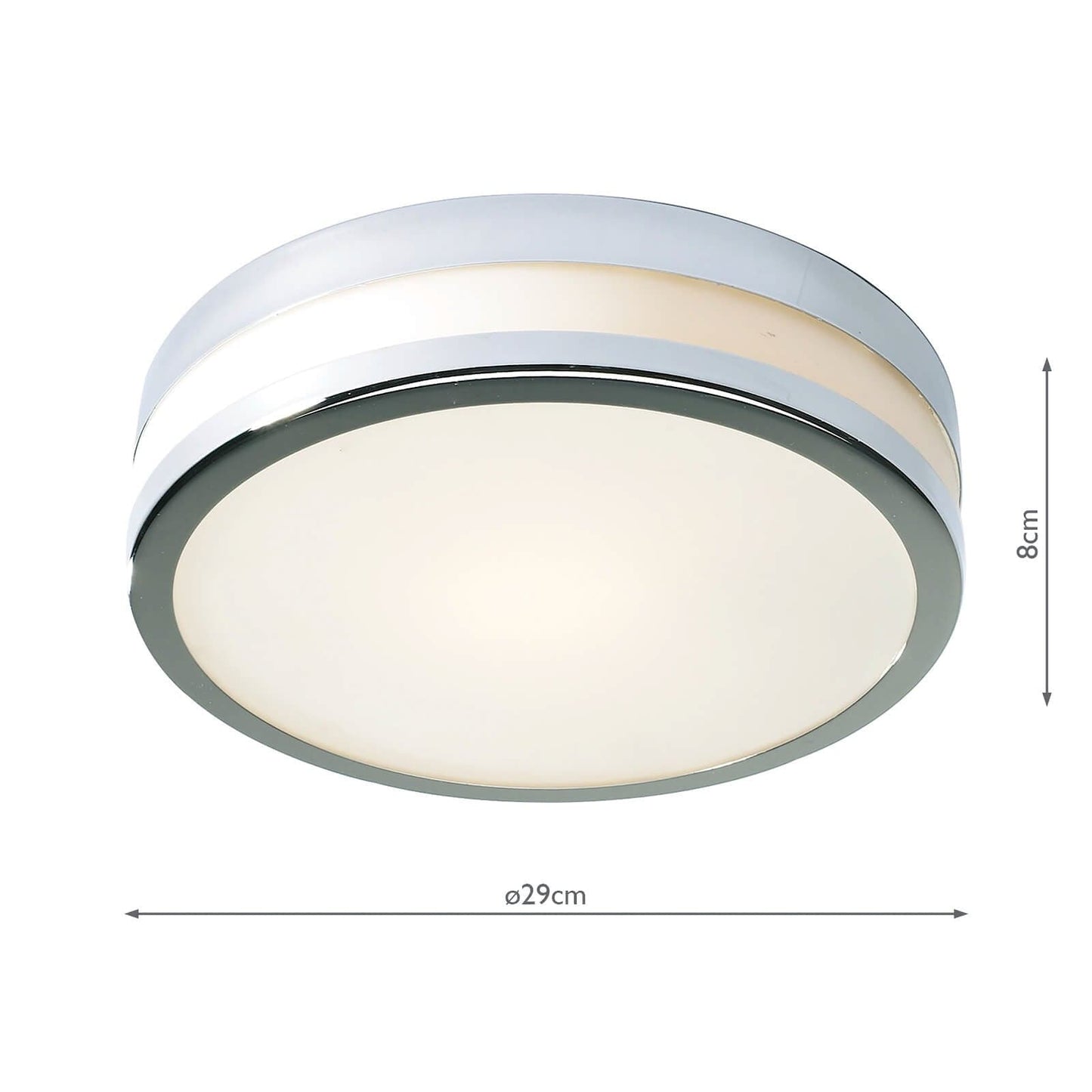 dar lighting Cyro Large Bathroom Flush Polished Chrome Opal Glass IP44 CYR5050