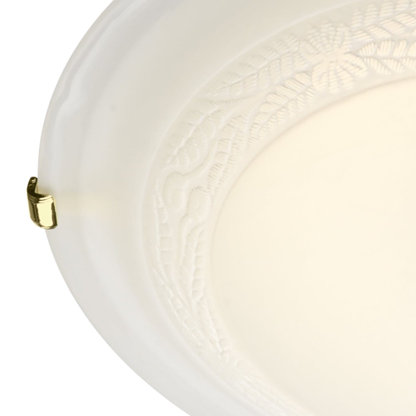 dar lighting Damask Flush Alabaster Glass Brass 30cm DAM522