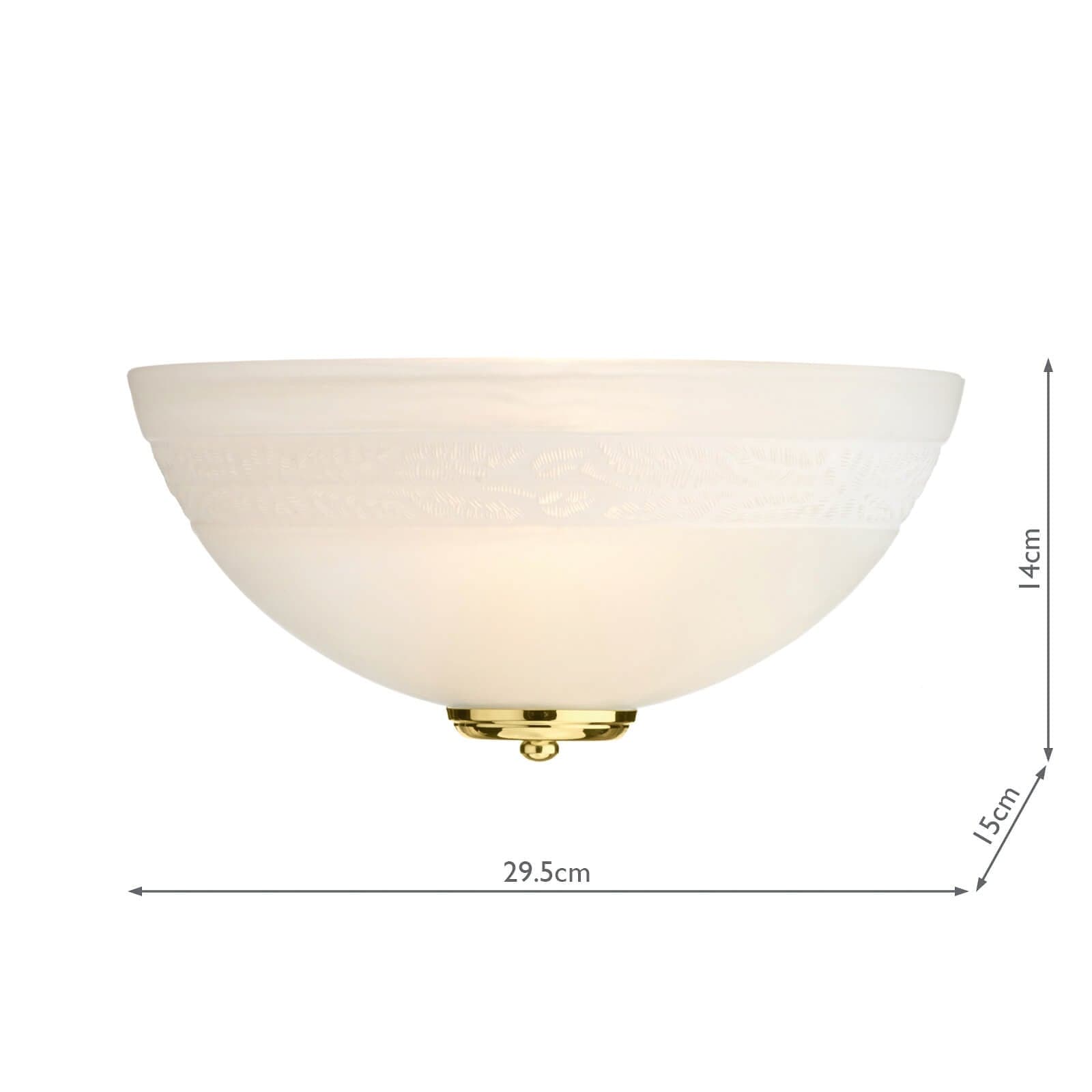 dar lighting Damask Wall Light Alabaster Glass With Chrome/Brass Finial DAM072