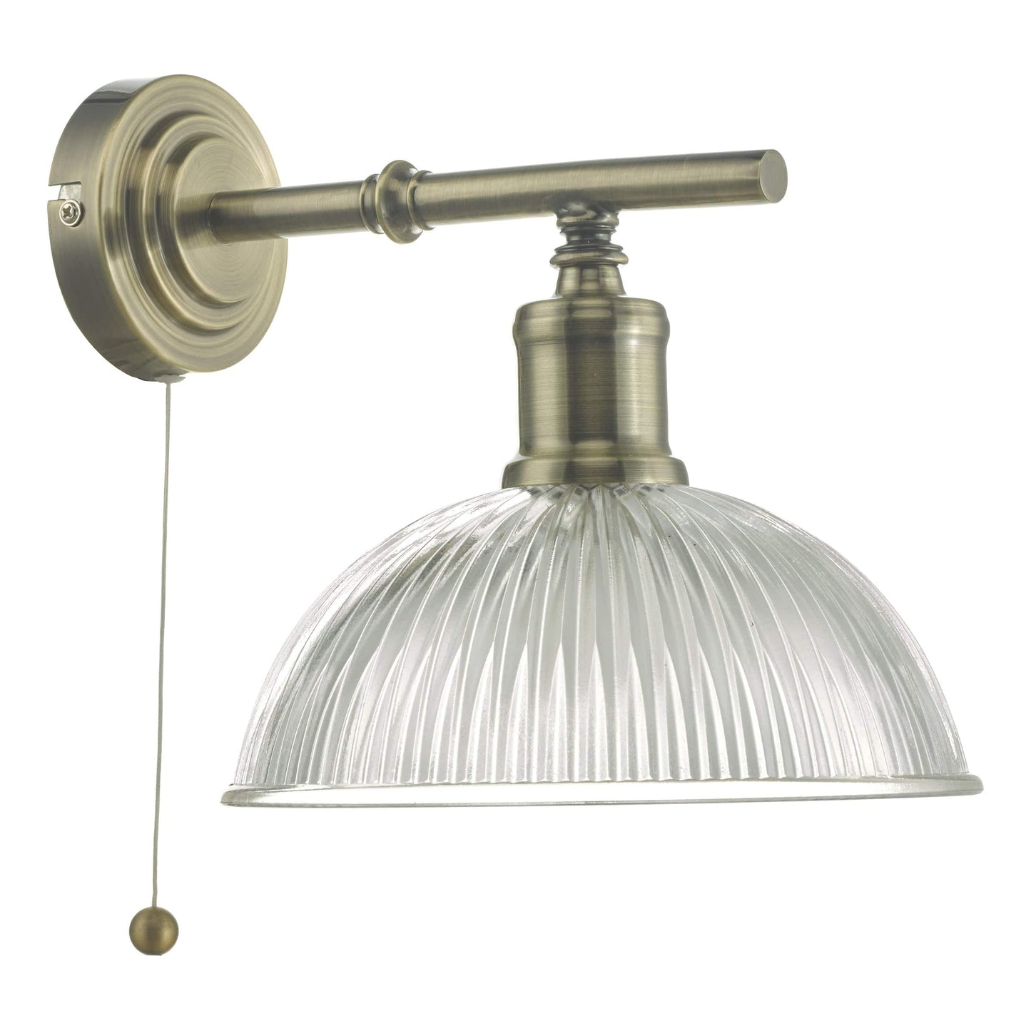 dar lighting Dara Wall Light Antique Brass & Glass DAR0775