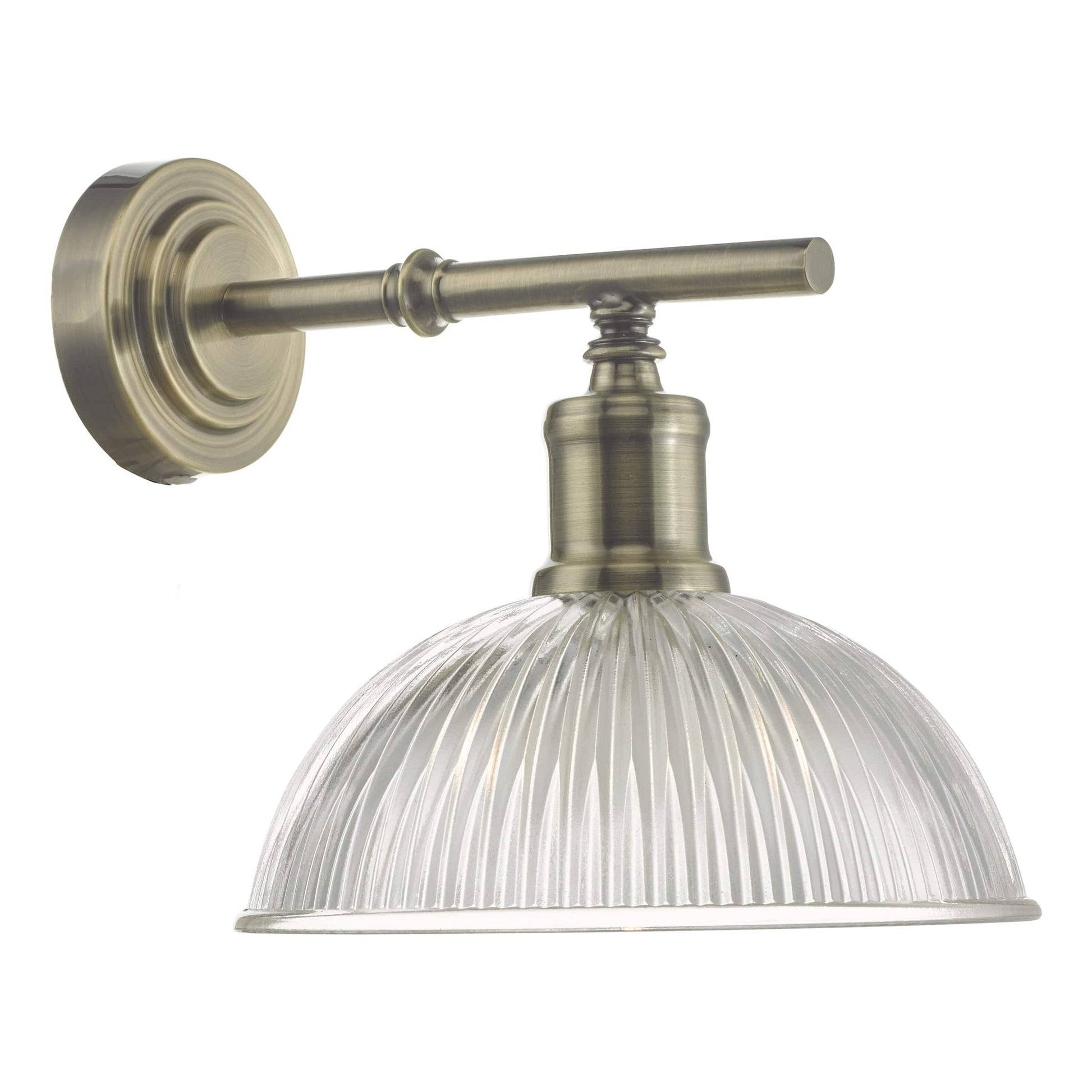 dar lighting Dara Wall Light Antique Brass & Glass DAR0775