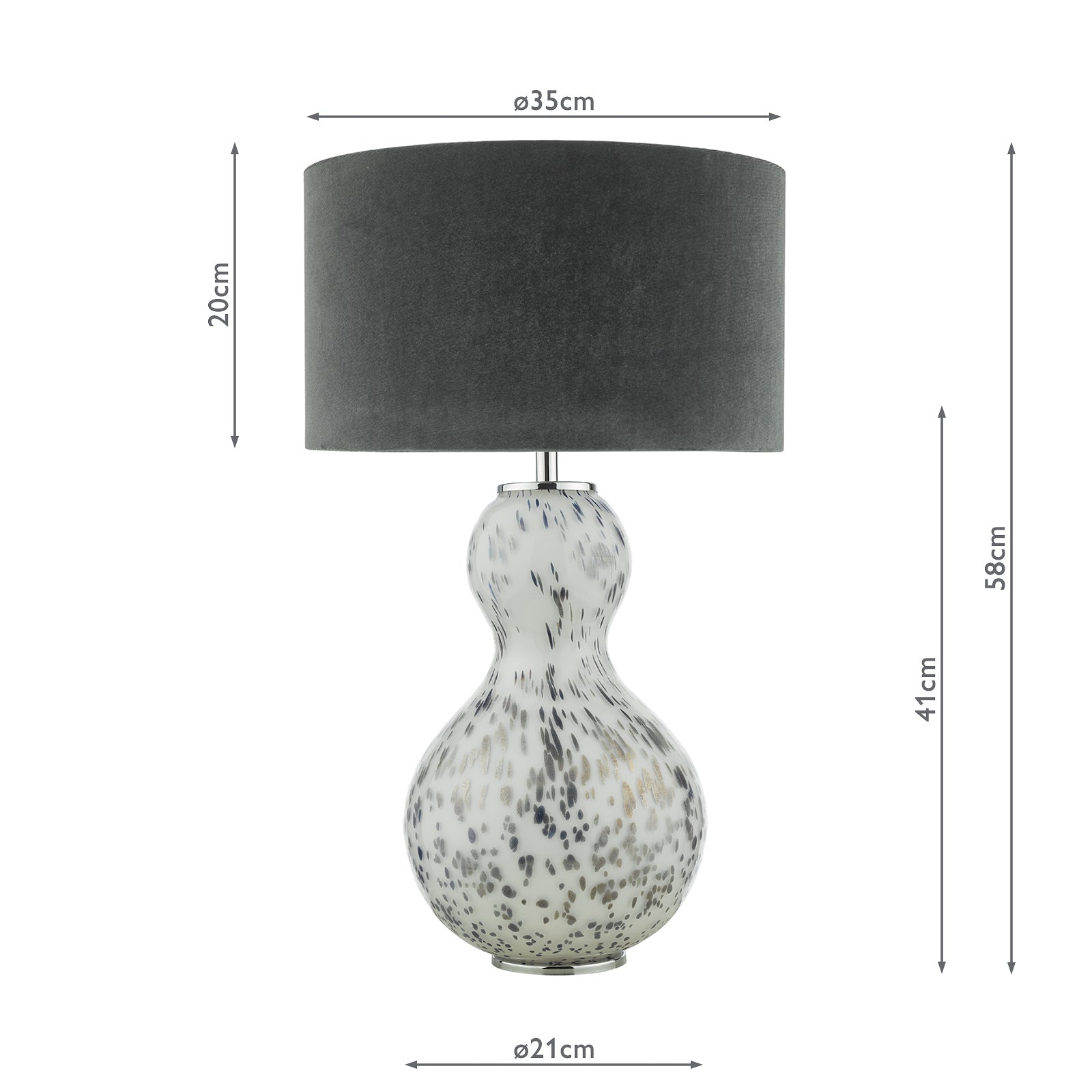dar lighting Dascha Table Lamp Art Glass Base Only DAS4255