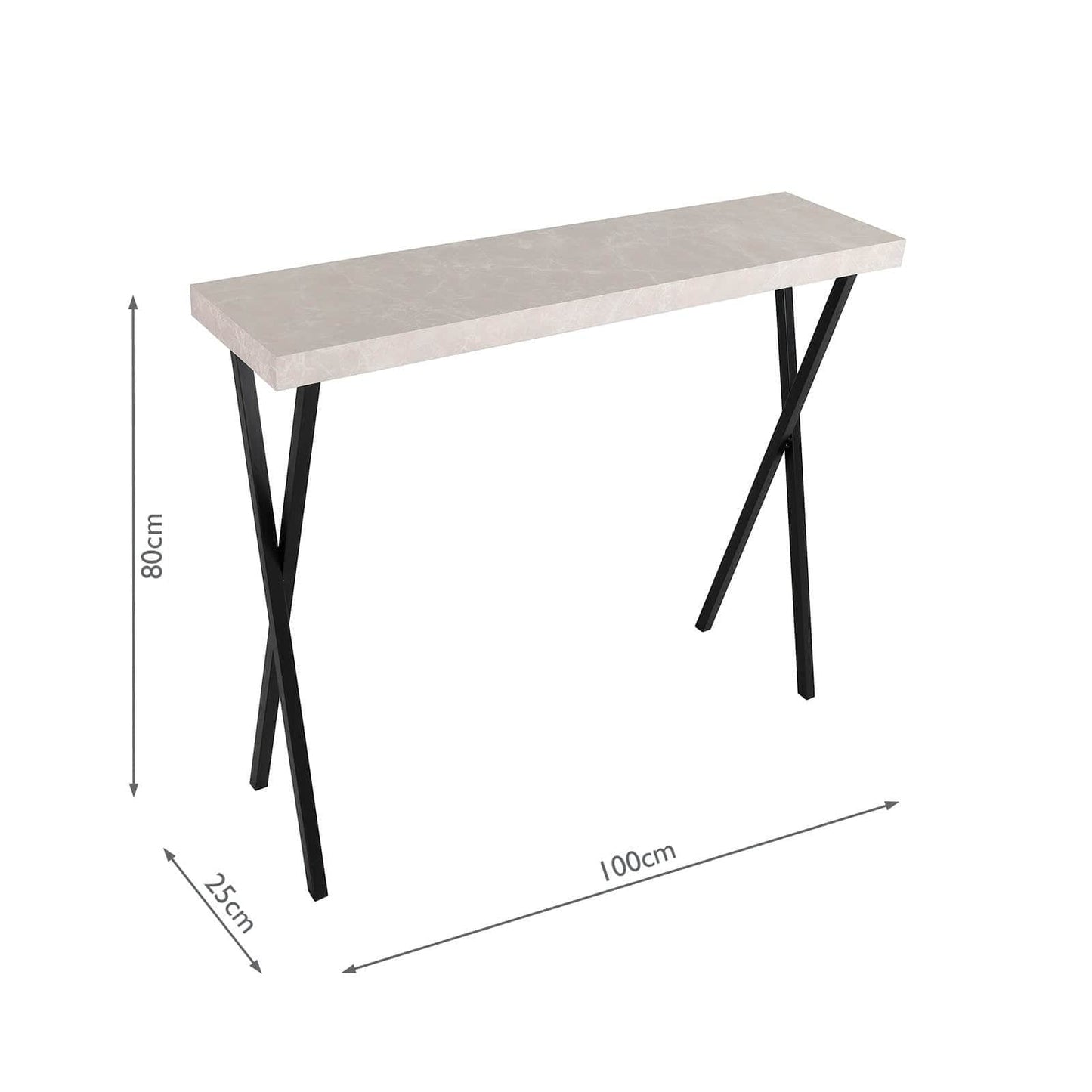 dar lighting Data Console Table Light Grey Marble Effect 001DAT003