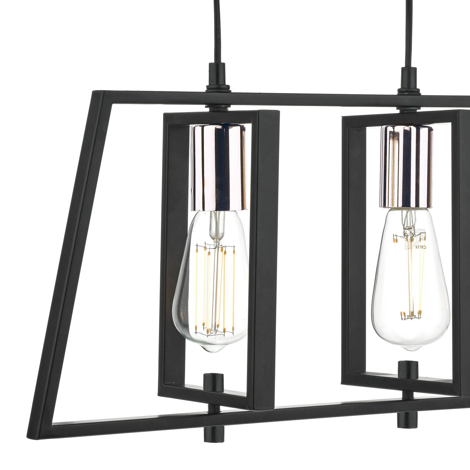 dar lighting Dax 3 Light Bar Pendant Black & Polished Chrome DAX0350