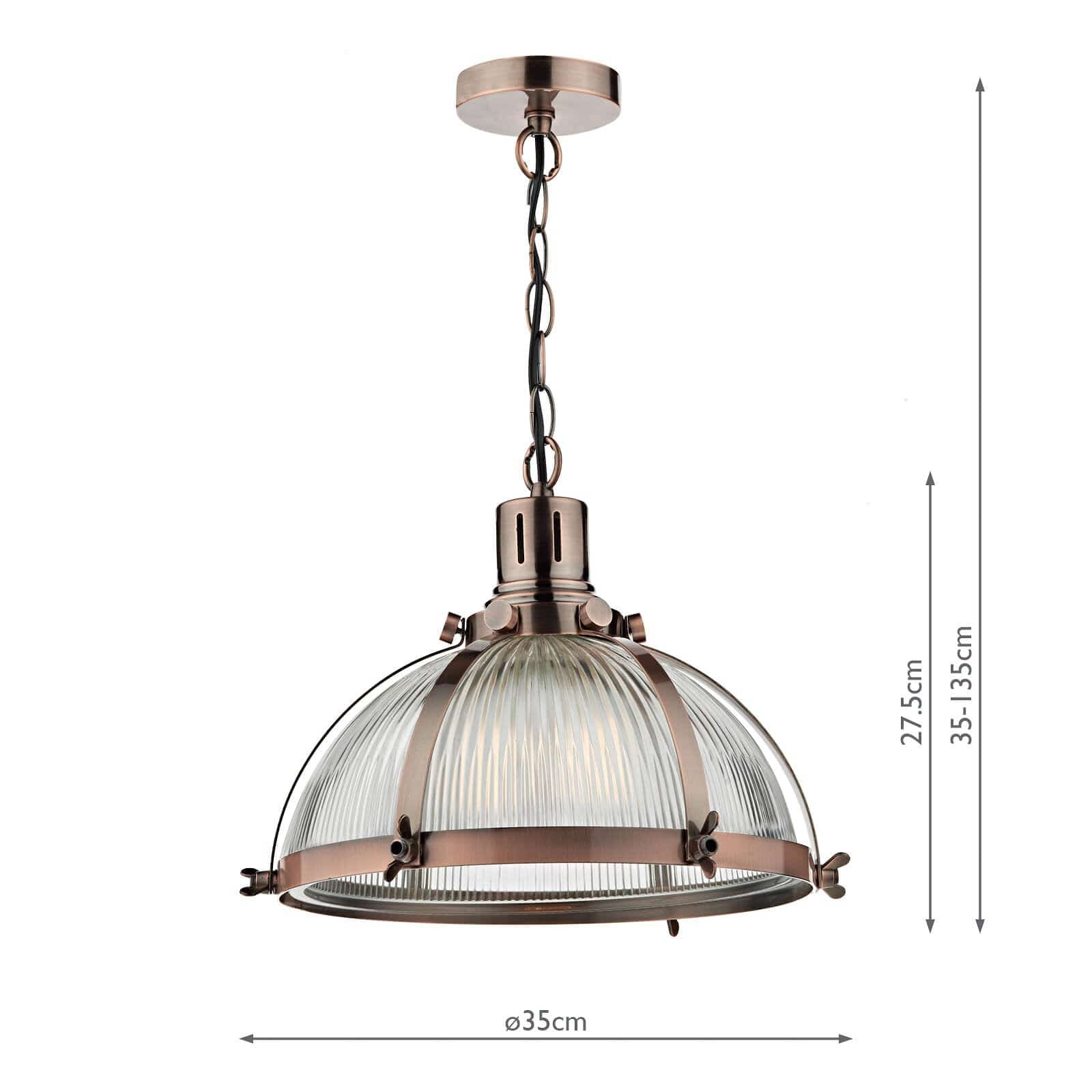 dar lighting Debut 1 Light Pendant Brushed Antique Copper DEB0164