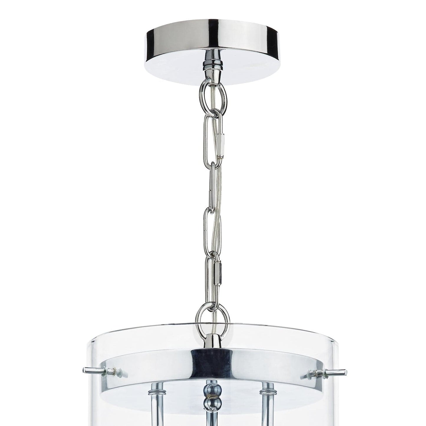 dar lighting Decade 3 Light Pendant Polished Chrome Glass DEC5308