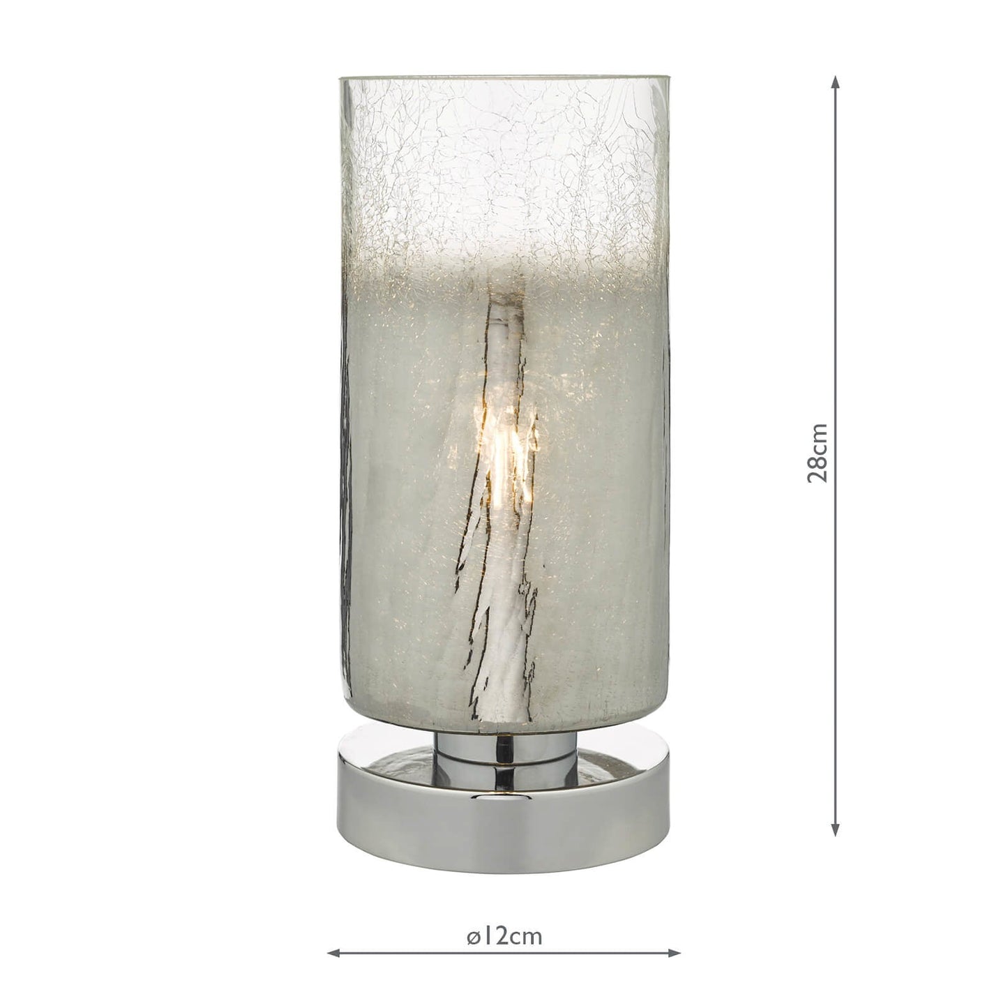 dar lighting Deena Touch Table Lamp Polished Chrome Crackle Glass DEE4208