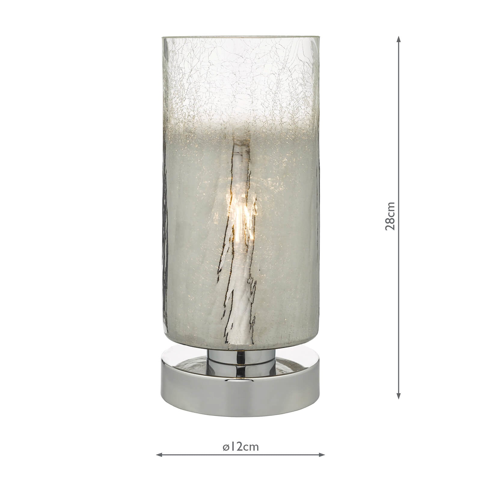 dar lighting Deena Touch Table Lamp Polished Chrome Crackle Glass DEE4208