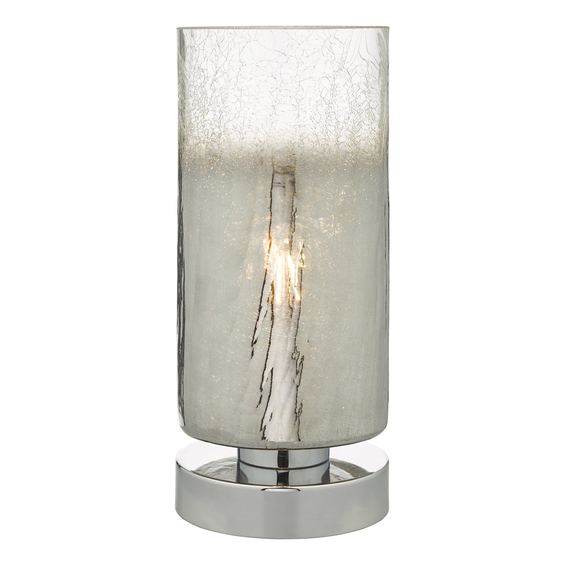 dar lighting Deena Touch Table Lamp Polished Chrome Crackle Glass DEE4208