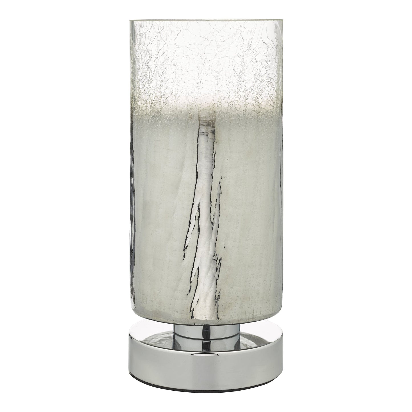 dar lighting Deena Touch Table Lamp Polished Chrome Crackle Glass DEE4208