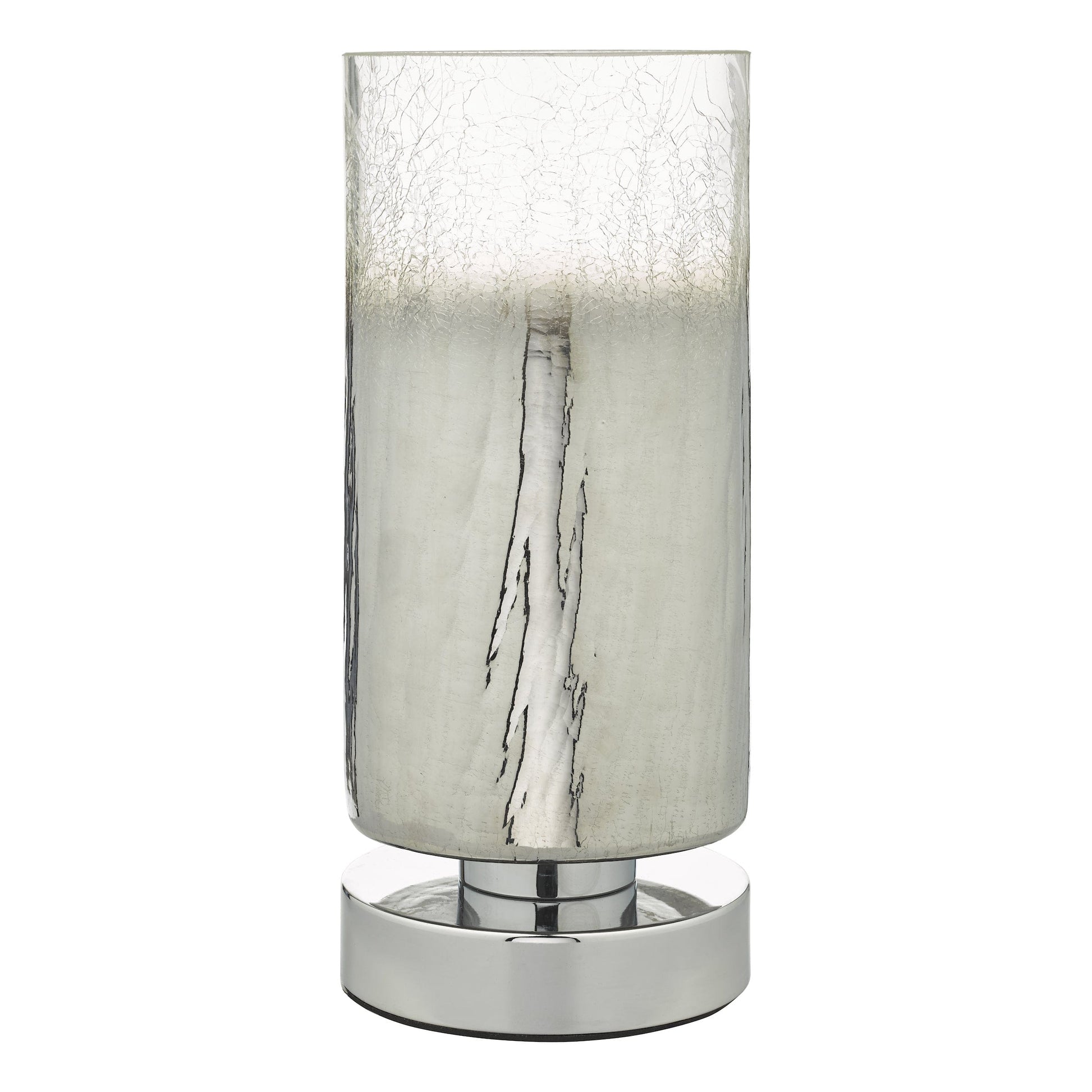 dar lighting Deena Touch Table Lamp Polished Chrome Crackle Glass DEE4208