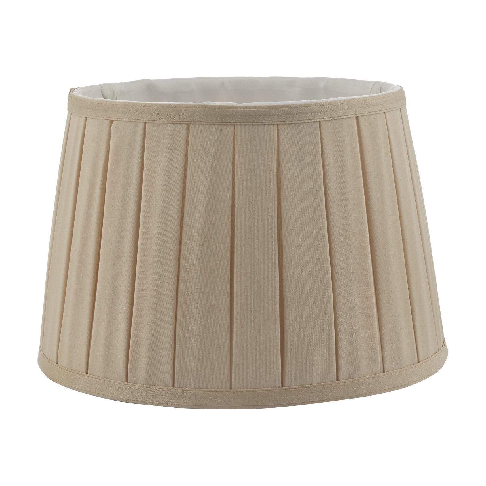 dar lighting Degas Taupe Faux Silk Tapered Drum Shade 40cm DEG1629
