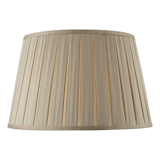 dar lighting Degas Taupe Faux Silk Tapered Drum Shade 40cm DEG1629