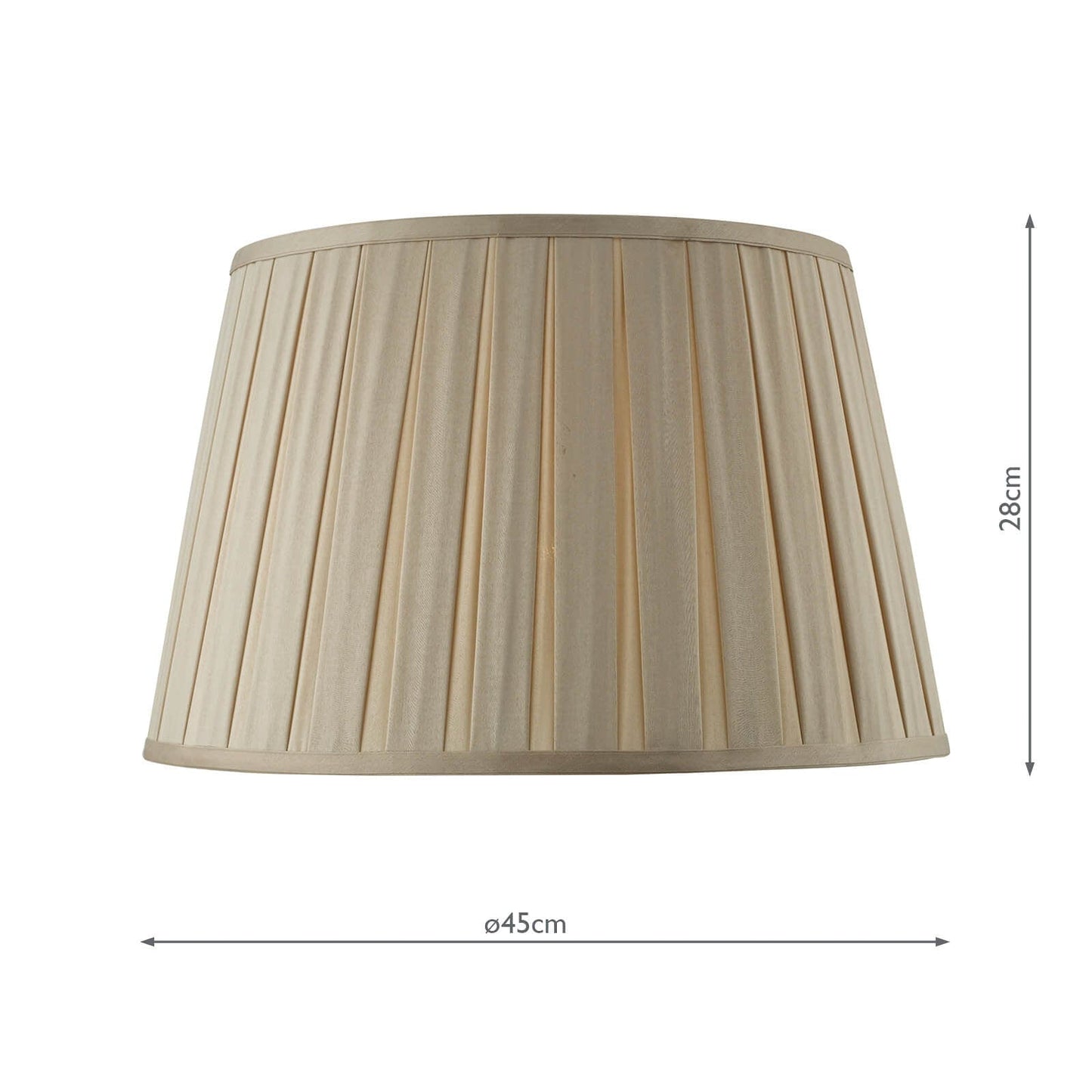 dar lighting Degas Taupe Faux Silk Tapered Drum Shade 45cm DEG1829