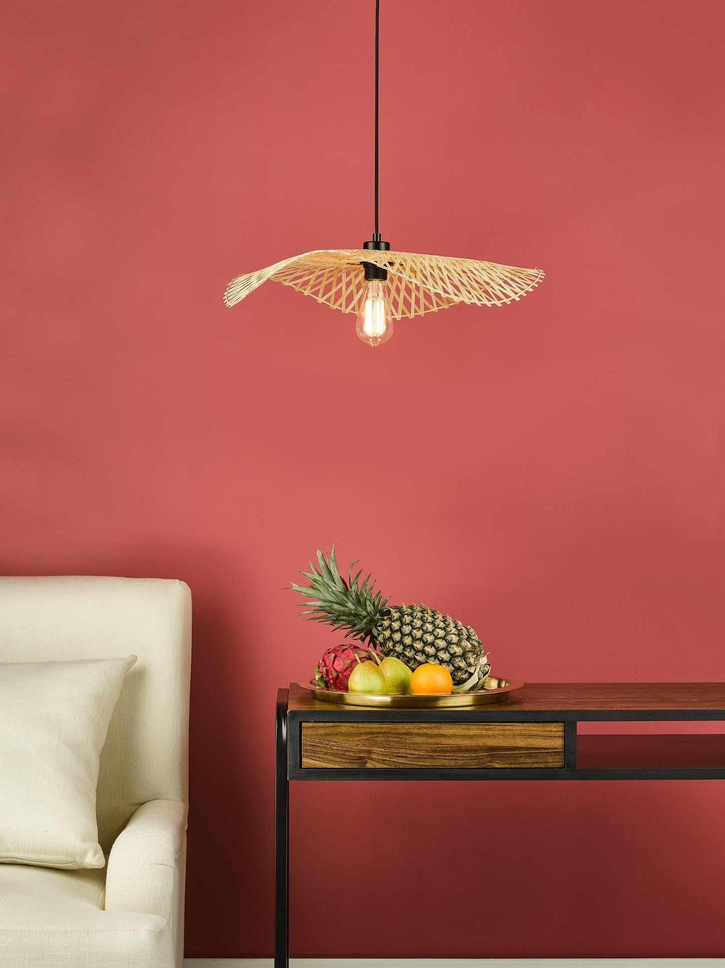 dar lighting Deja Easy Fit Pendant Natural Rattan DEJ6529