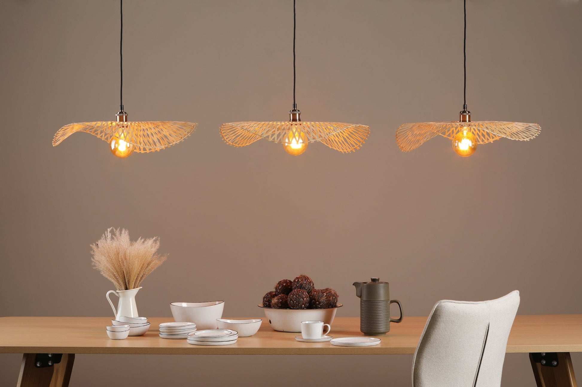 dar lighting Deja Easy Fit Pendant Natural Rattan DEJ6529
