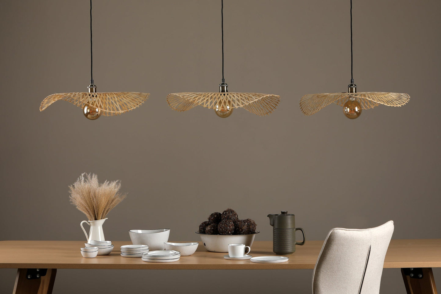 dar lighting Deja Easy Fit Pendant Natural Rattan DEJ6529