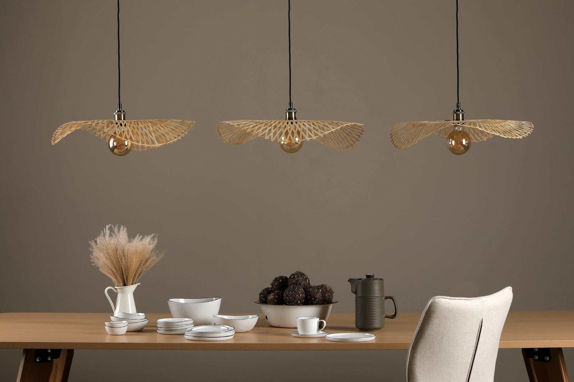 dar lighting Deja Easy Fit Pendant Natural Rattan DEJ6529
