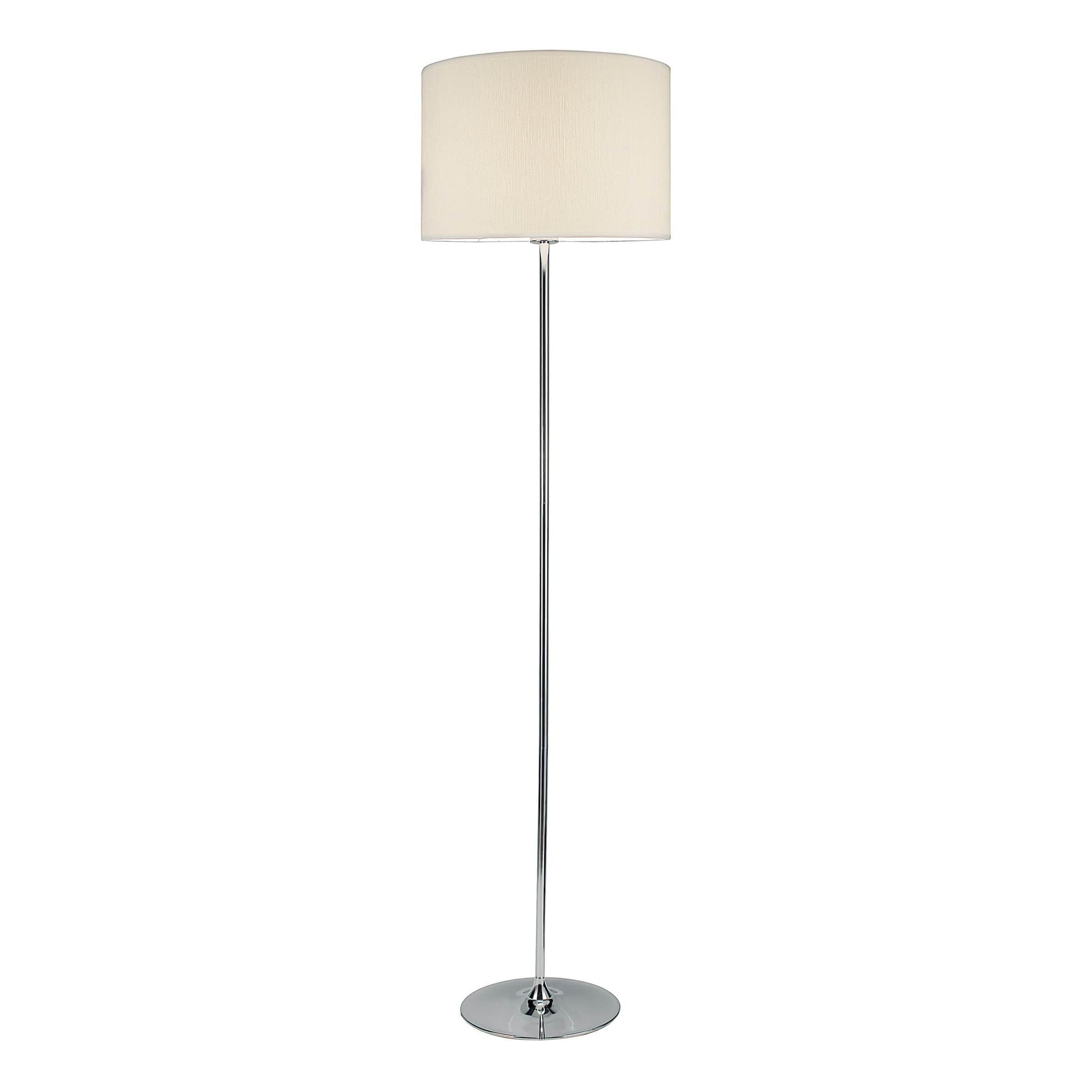 dar lighting Delta Floor Lamp Polished Chrome With Shade DEL4950