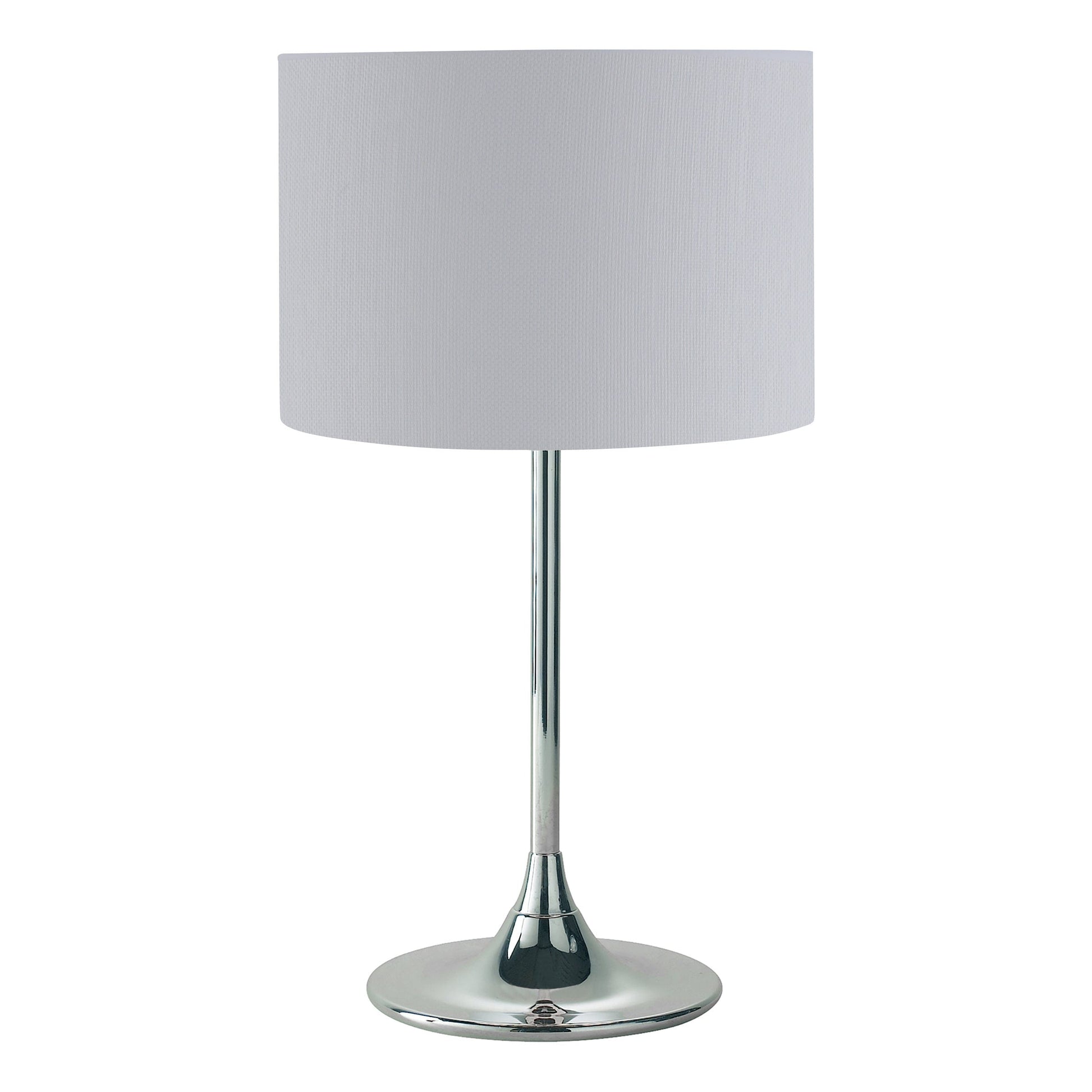 dar lighting Delta Table Lamp Polished Chrome With Shade DEL4250