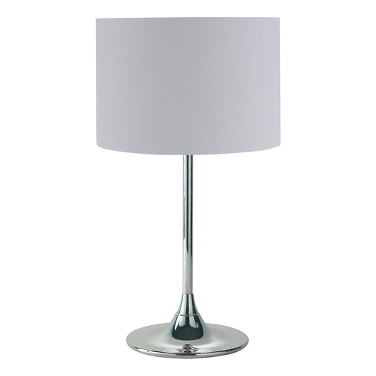 dar lighting Delta Table Lamp Polished Chrome With Shade DEL4250