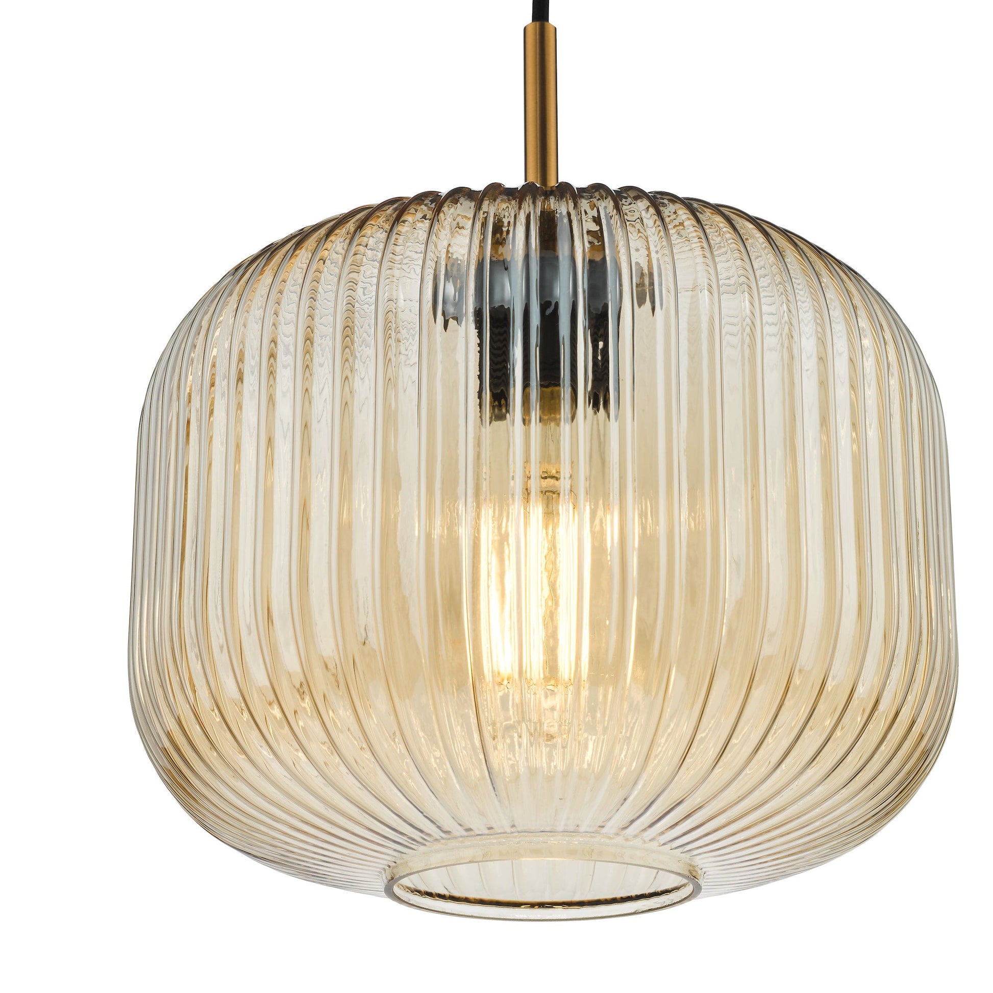 dar lighting Demarius Pendant Natural Brass and Amber Glass DEM0106