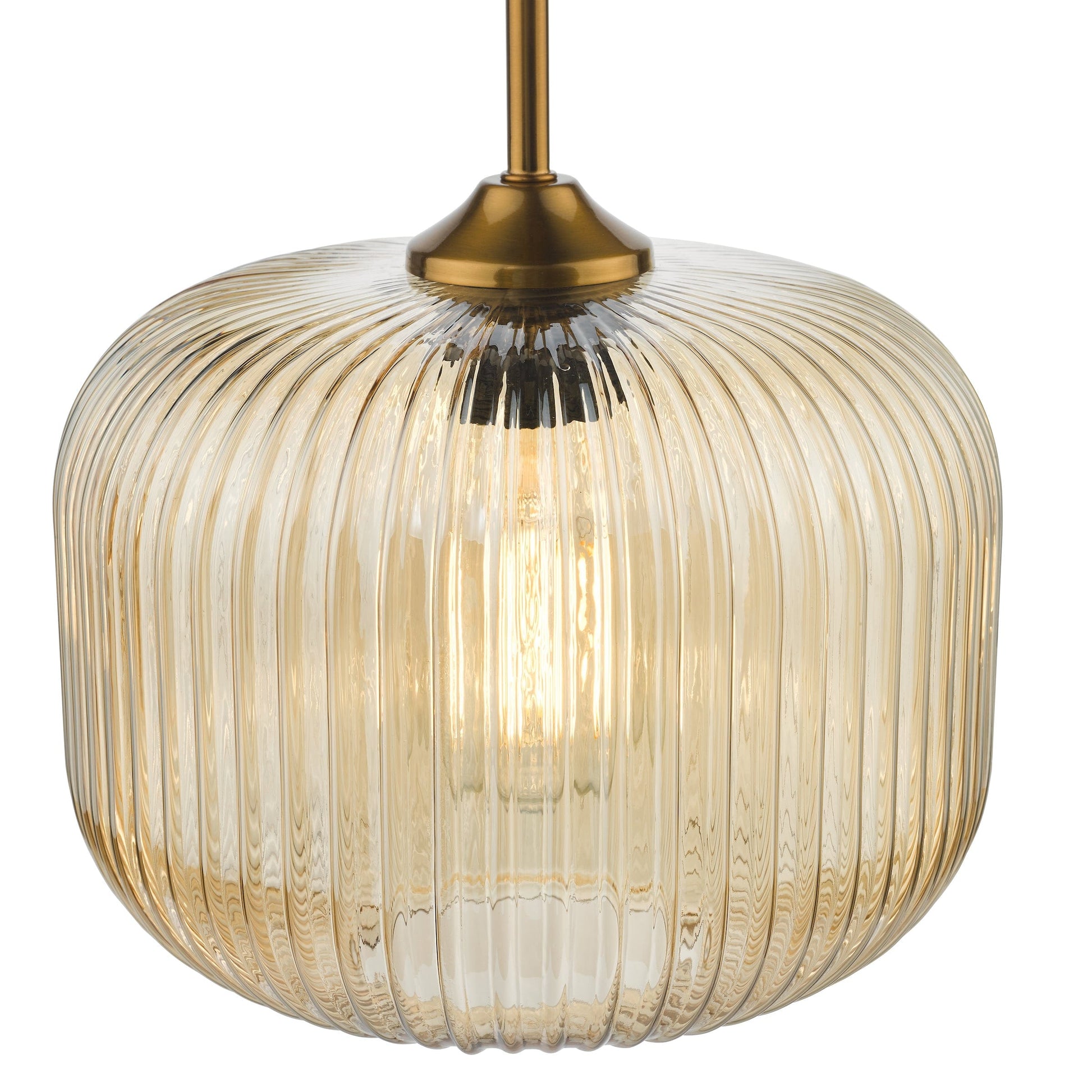 dar lighting Demarius Pendant Natural Brass and Amber Glass DEM0106