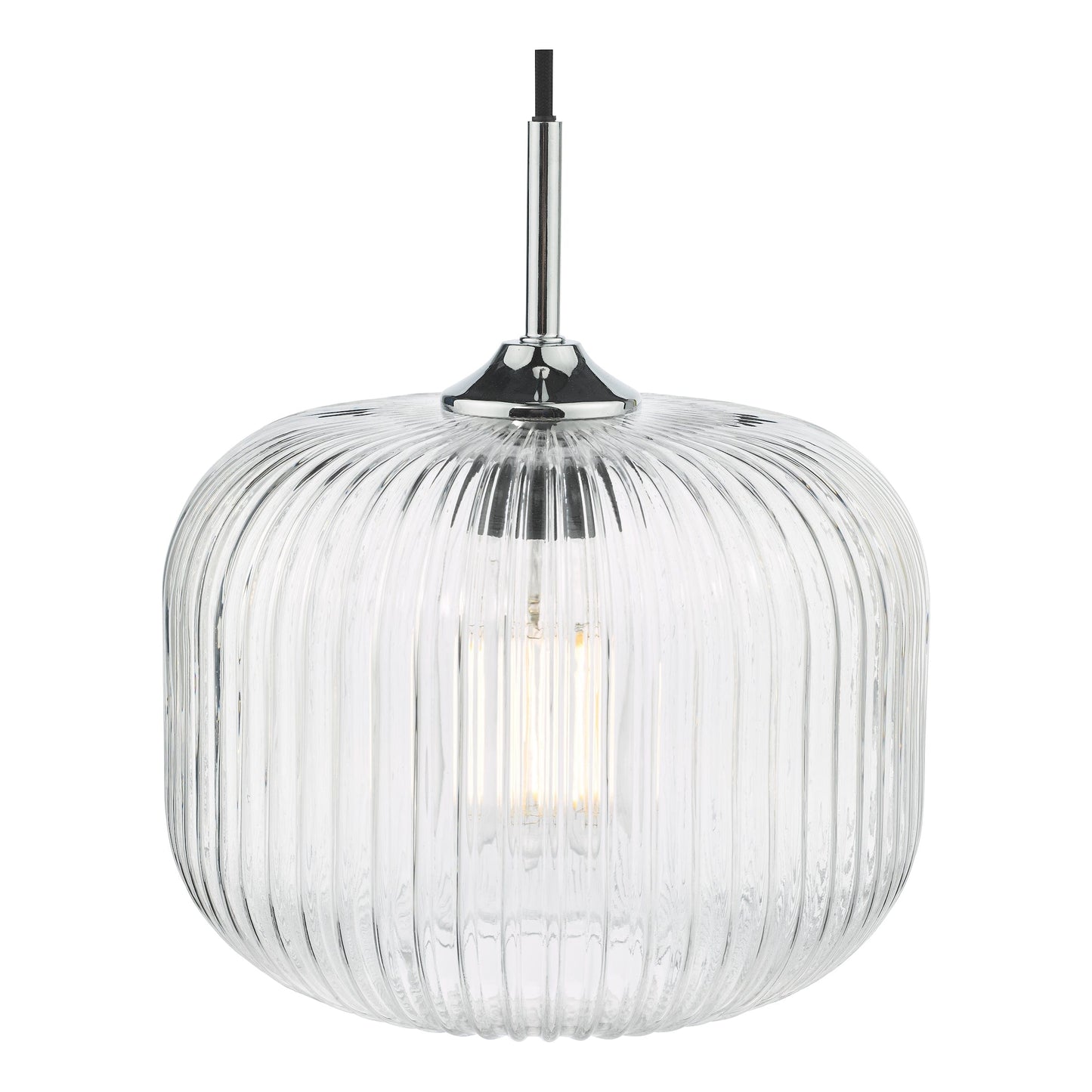 dar lighting Demarius Pendant Polished Chrome and Clear Glass DEM0108