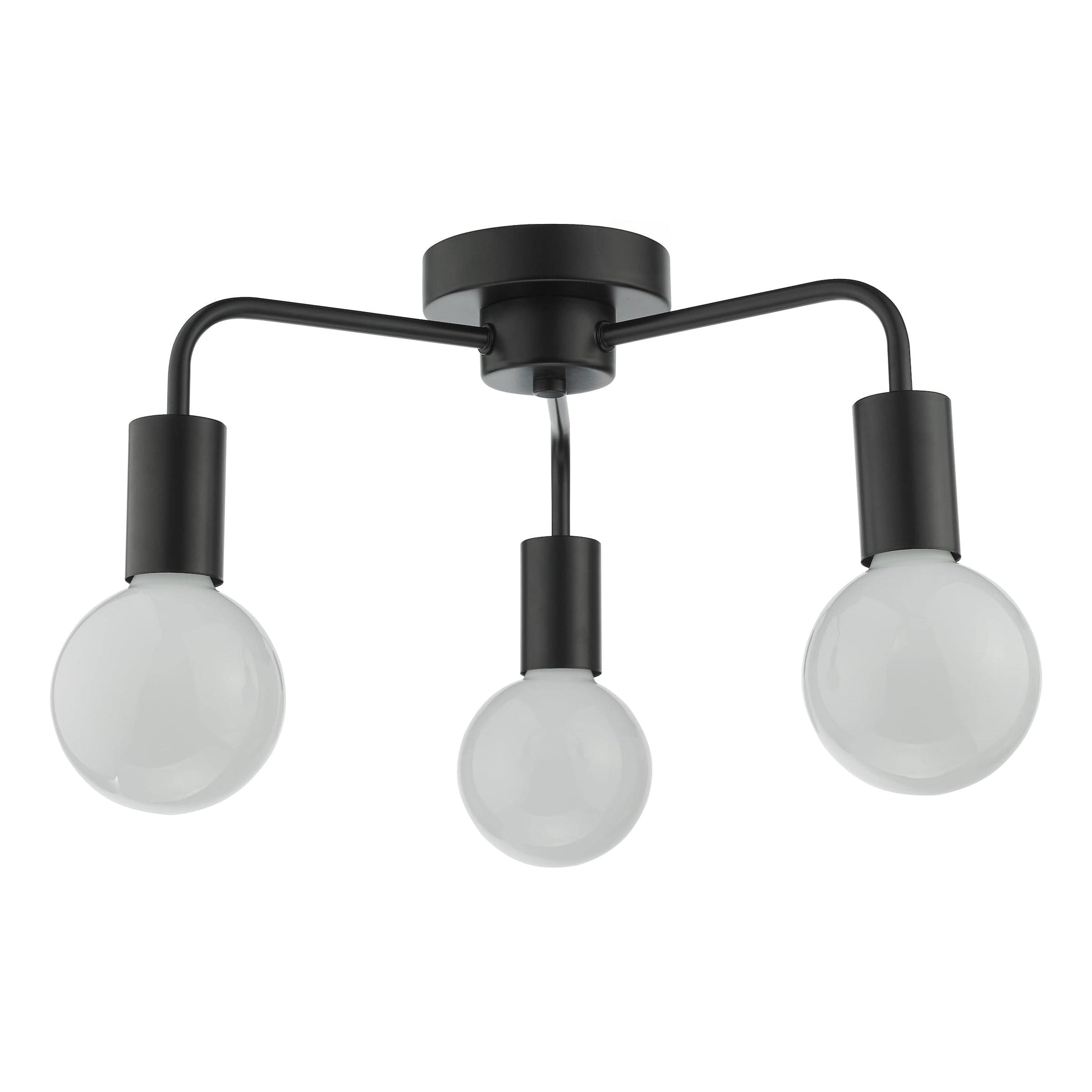 dar lighting Dena 3 Light Flush Matt Black DEN5322