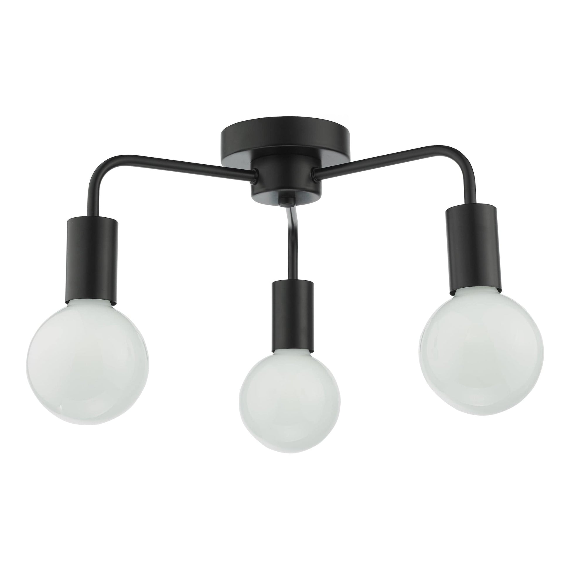 dar lighting Dena 3 Light Flush Matt Black DEN5322