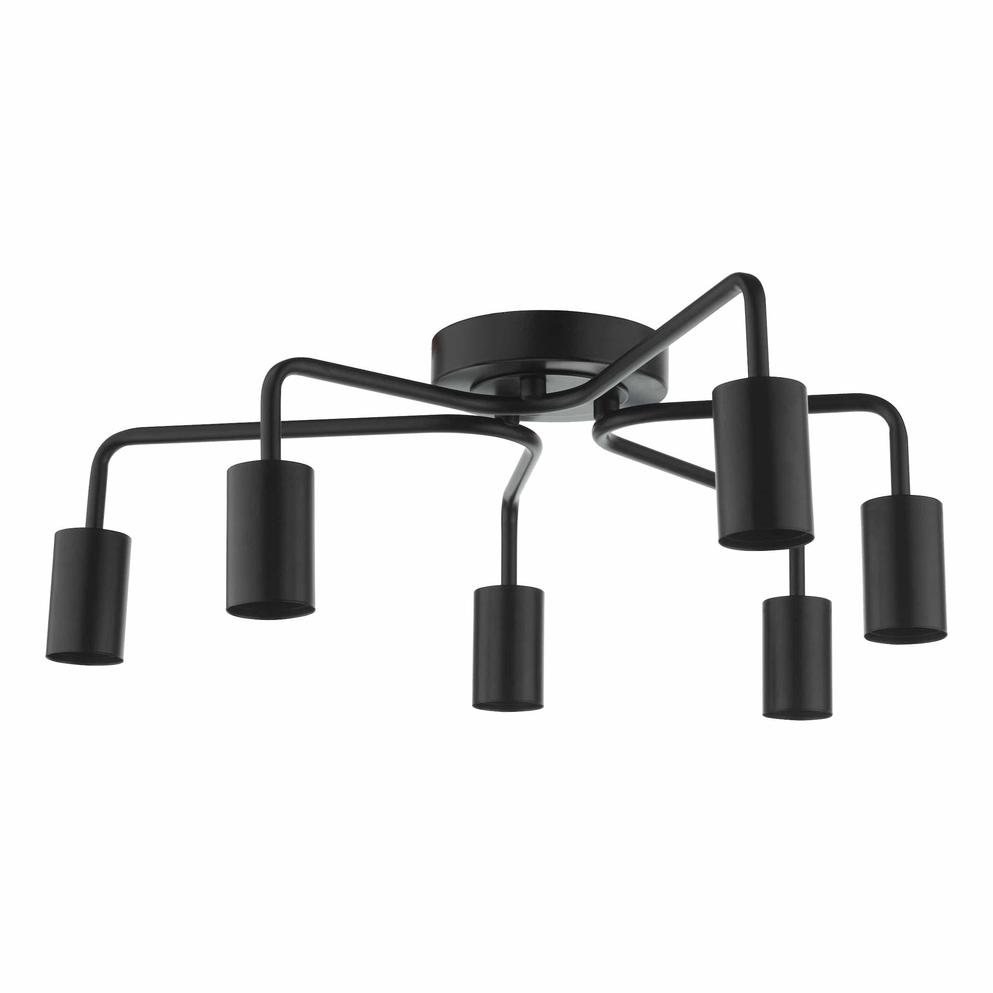 dar lighting Dena 6 Light Flush Matt Black DEN0622