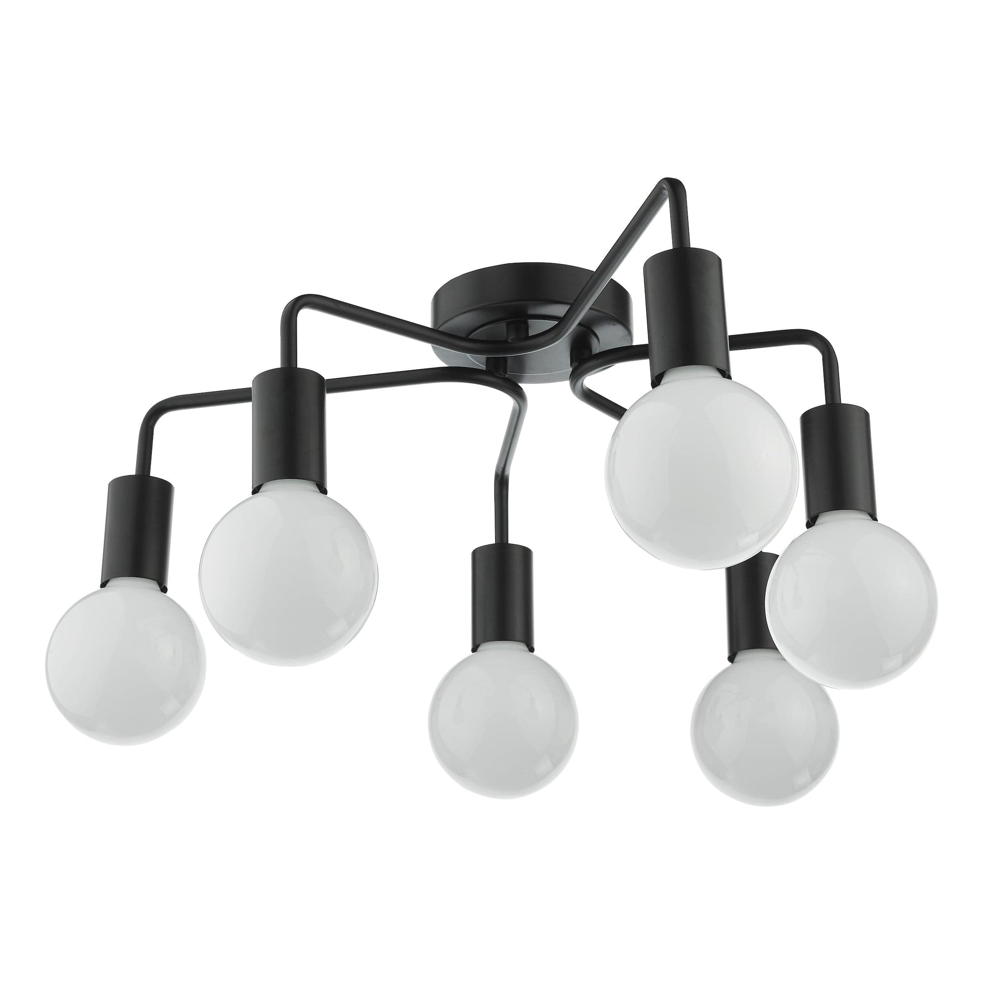 dar lighting Dena 6 Light Flush Matt Black DEN0622