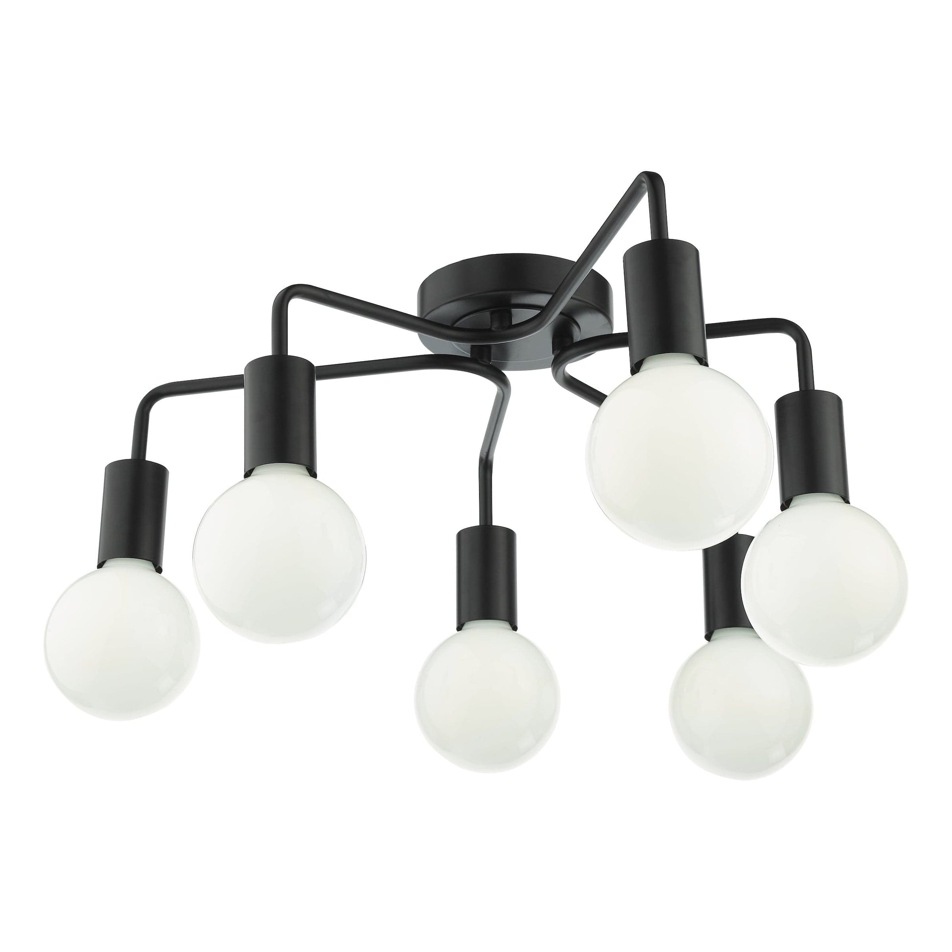 dar lighting Dena 6 Light Flush Matt Black DEN0622