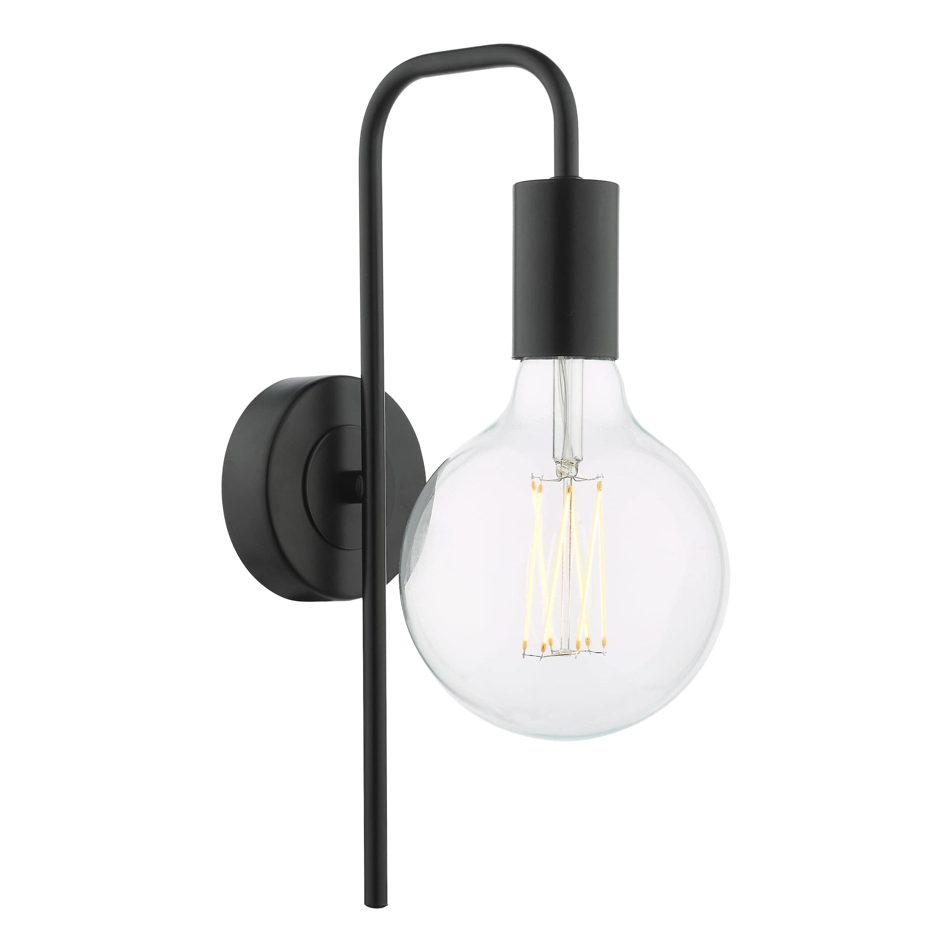 dar lighting Dena Wall Light Matt Black DEN0722