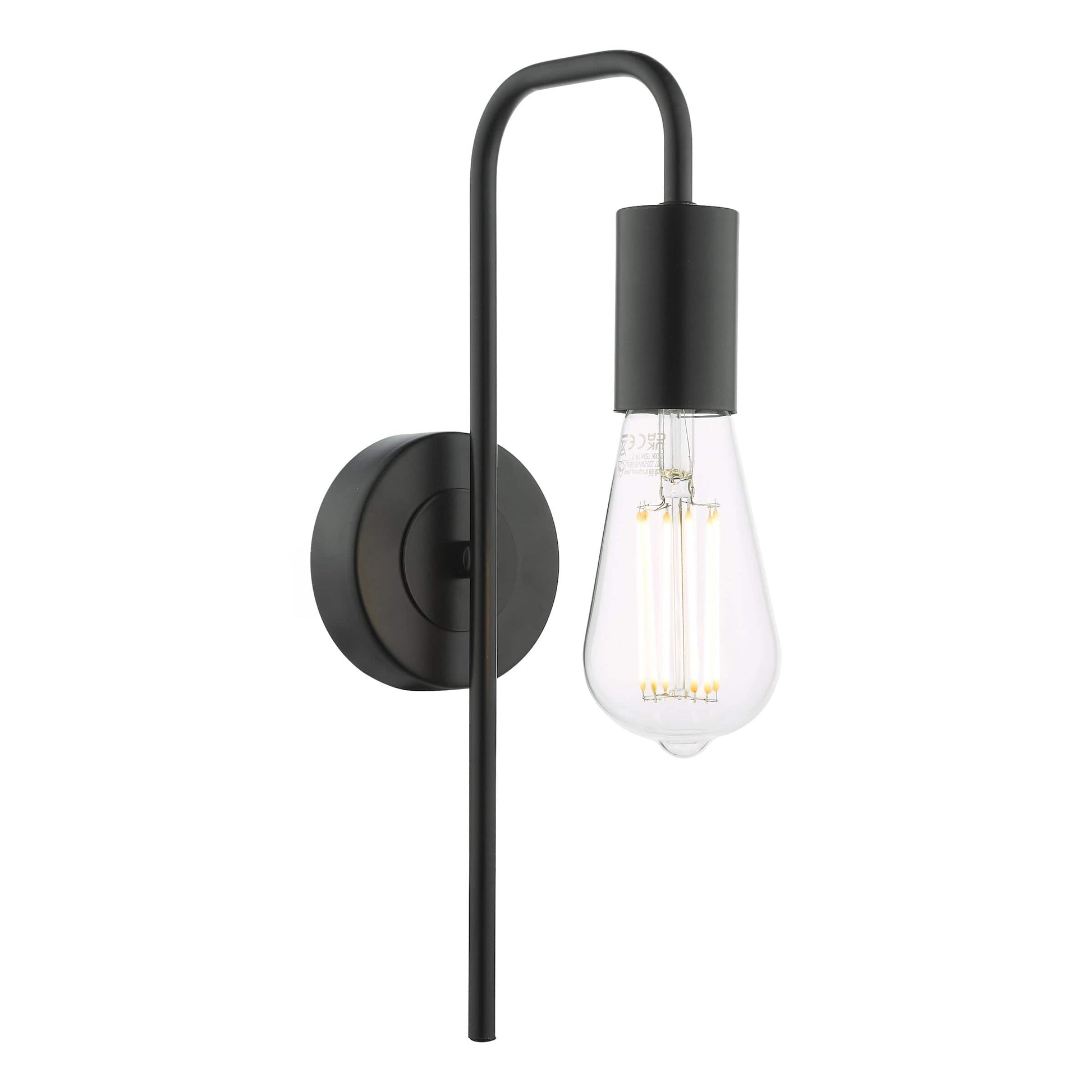 dar lighting Dena Wall Light Matt Black DEN0722