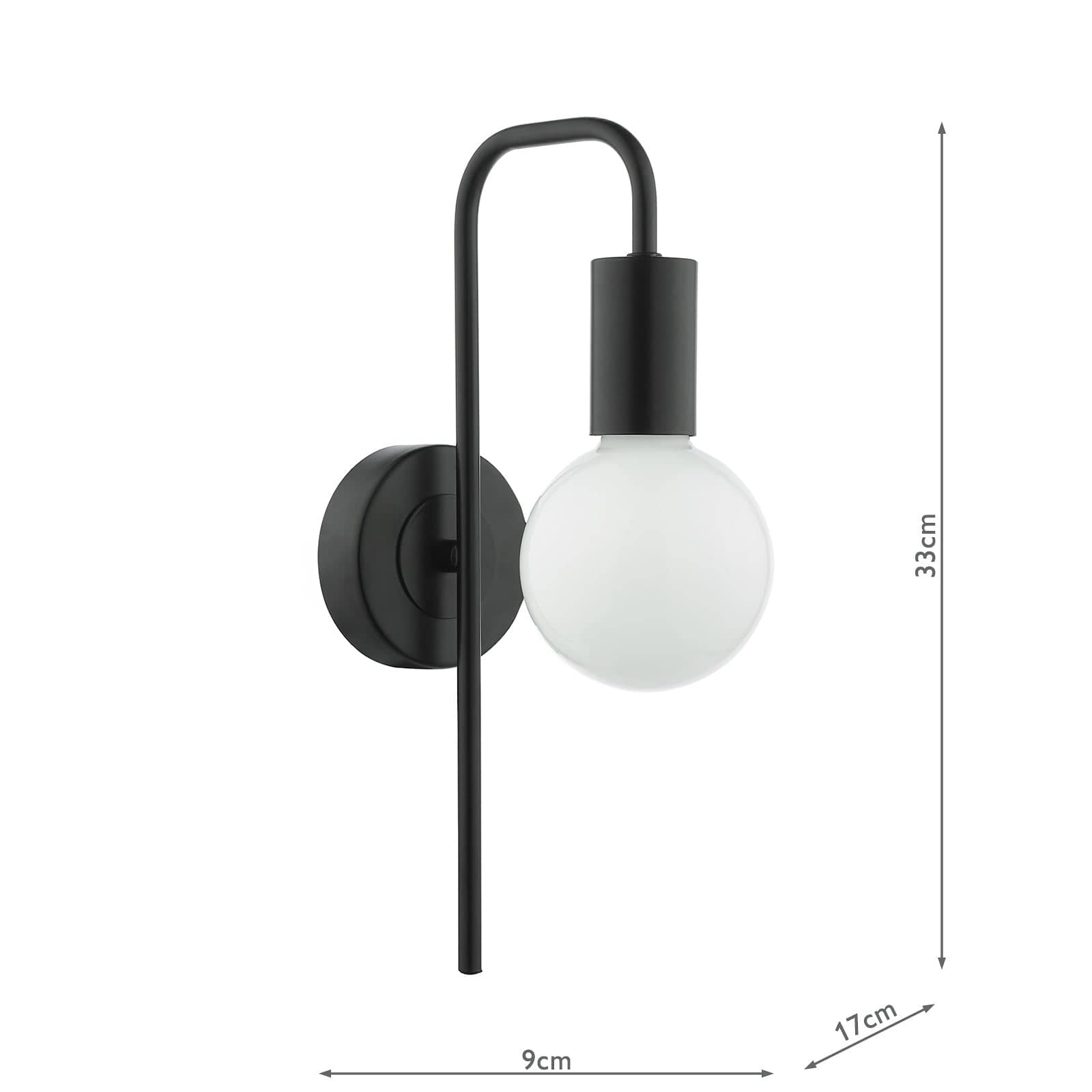 dar lighting Dena Wall Light Matt Black DEN0722