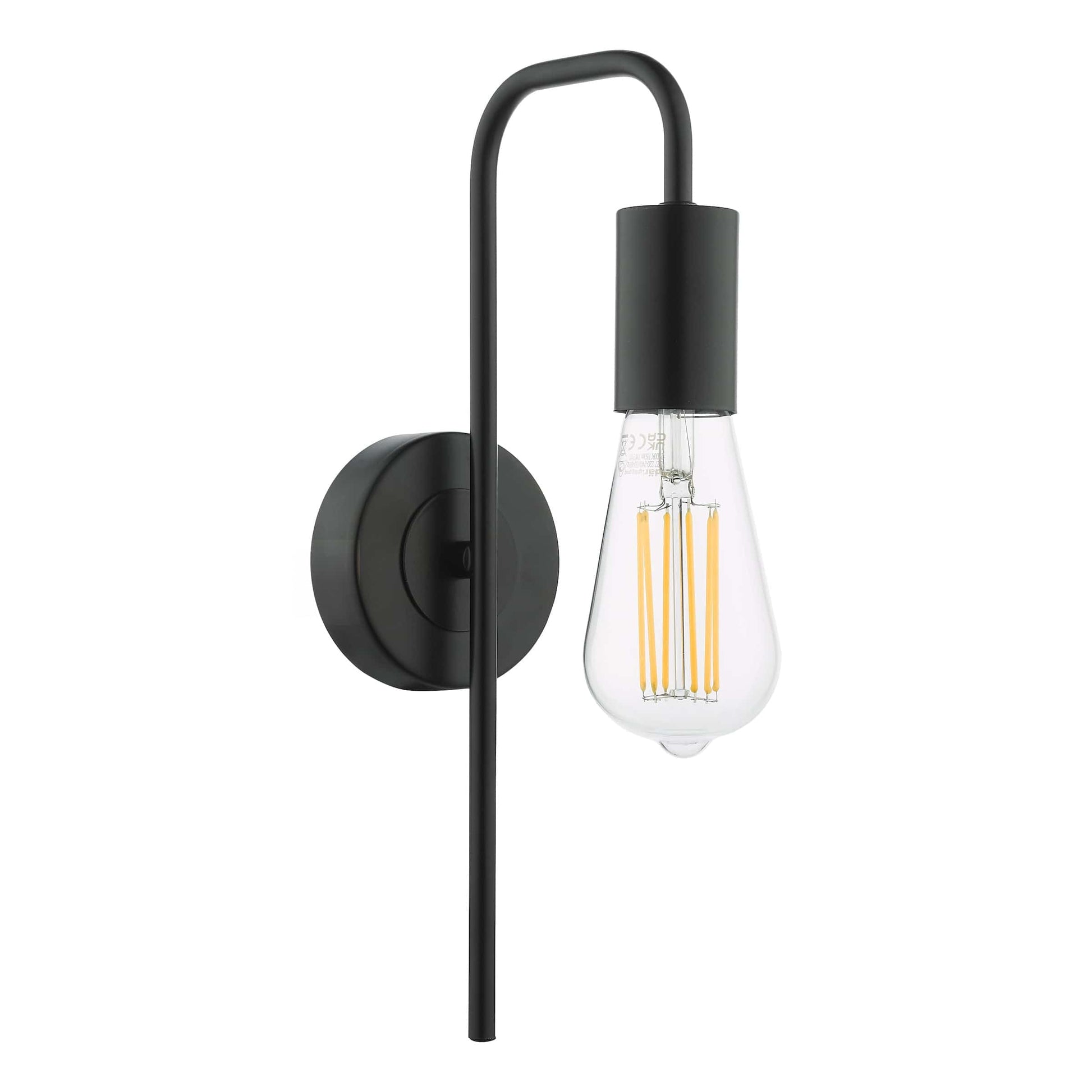 dar lighting Dena Wall Light Matt Black DEN0722