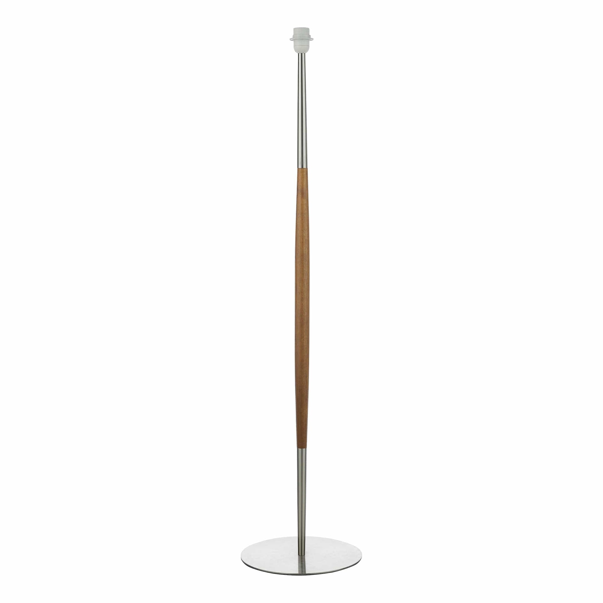 dar lighting Detroit Floor Lamp Satin Nickel Walnut Detail Base Only DET4946