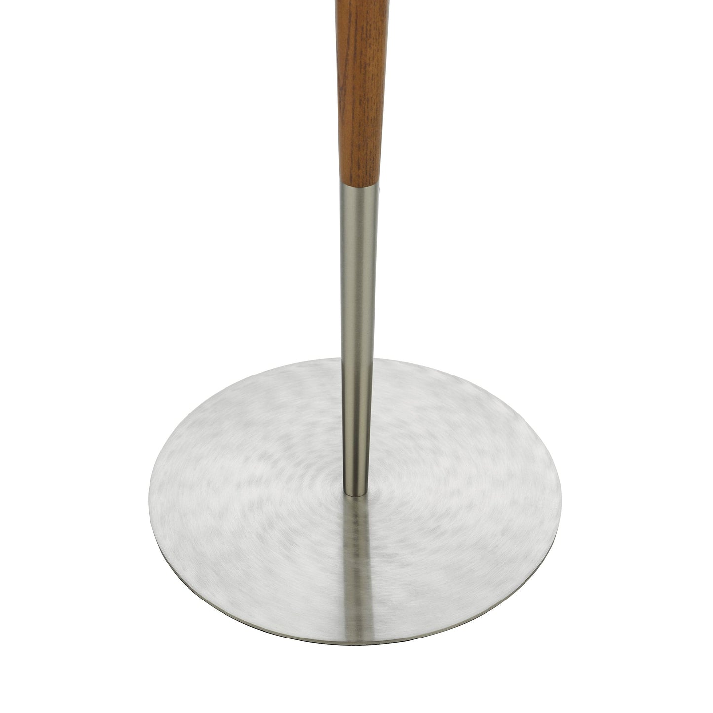 dar lighting Detroit Floor Lamp Satin Nickel Walnut Detail Base Only DET4946