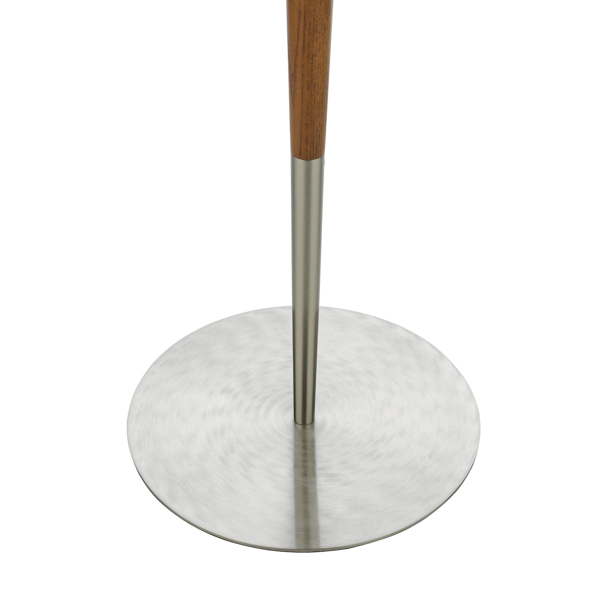 dar lighting Detroit Floor Lamp Satin Nickel Walnut Detail Base Only DET4946