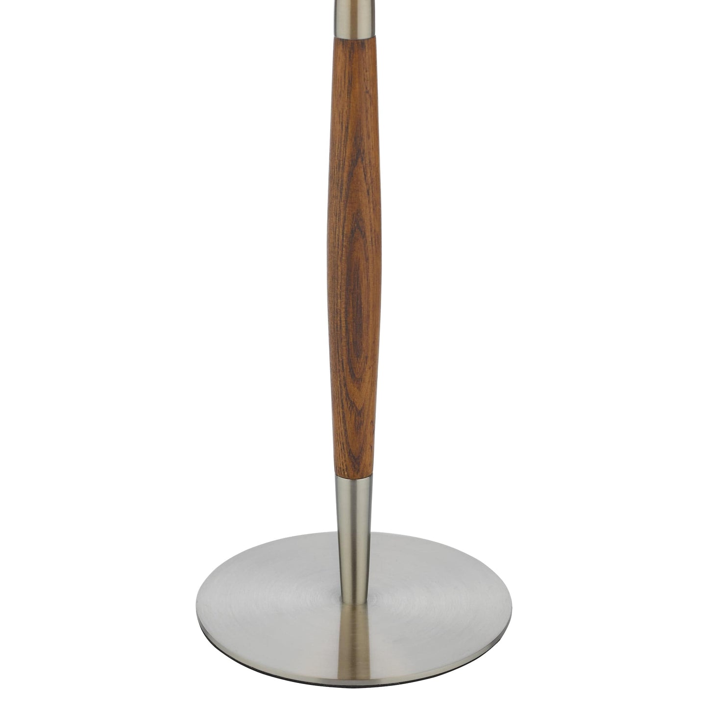 dar lighting Detroit Table Lamp Satin Nickel Walnut Detail Base Only DET4246