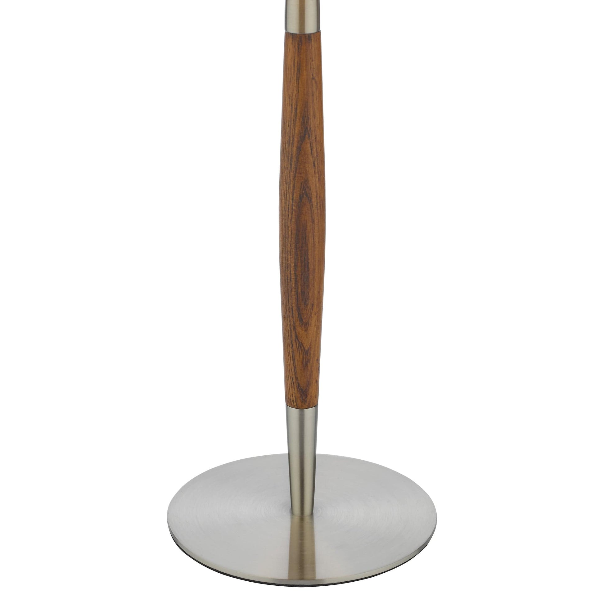 dar lighting Detroit Table Lamp Satin Nickel Walnut Detail Base Only DET4246