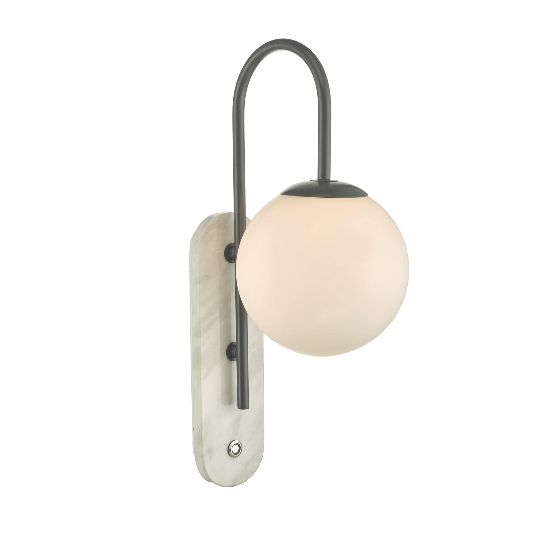 dar lighting Deuce Bathroom Wall Light Marble Opal Glass IP44 DEU0739