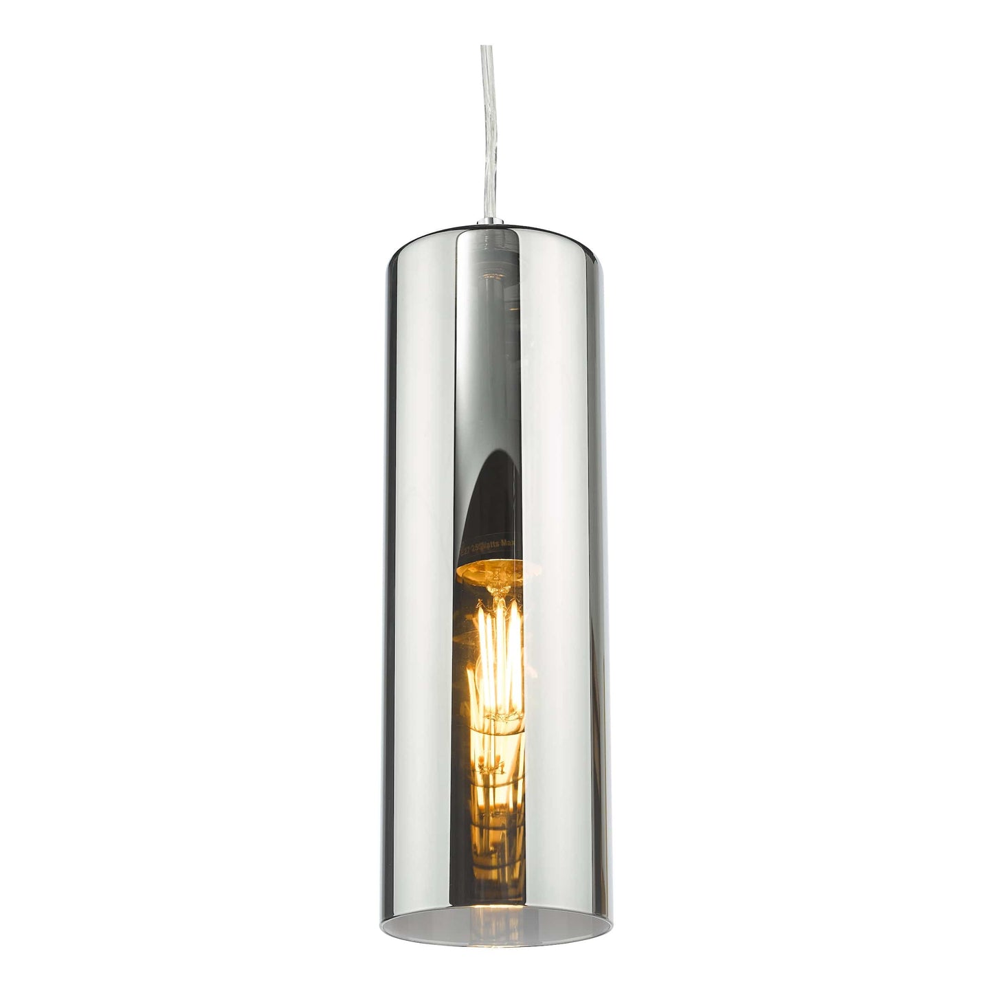 dar lighting Diaz Pendant Smoked Glass and Polished Chrome DIA0110