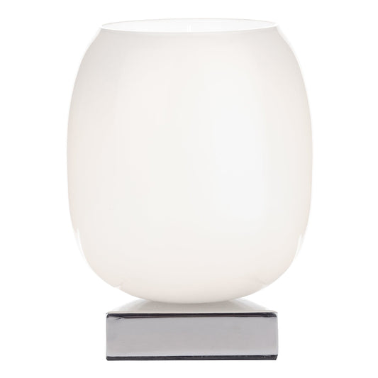 dar lighting Dino Touch Table Lamp Polished Chrome White Glass DIN412