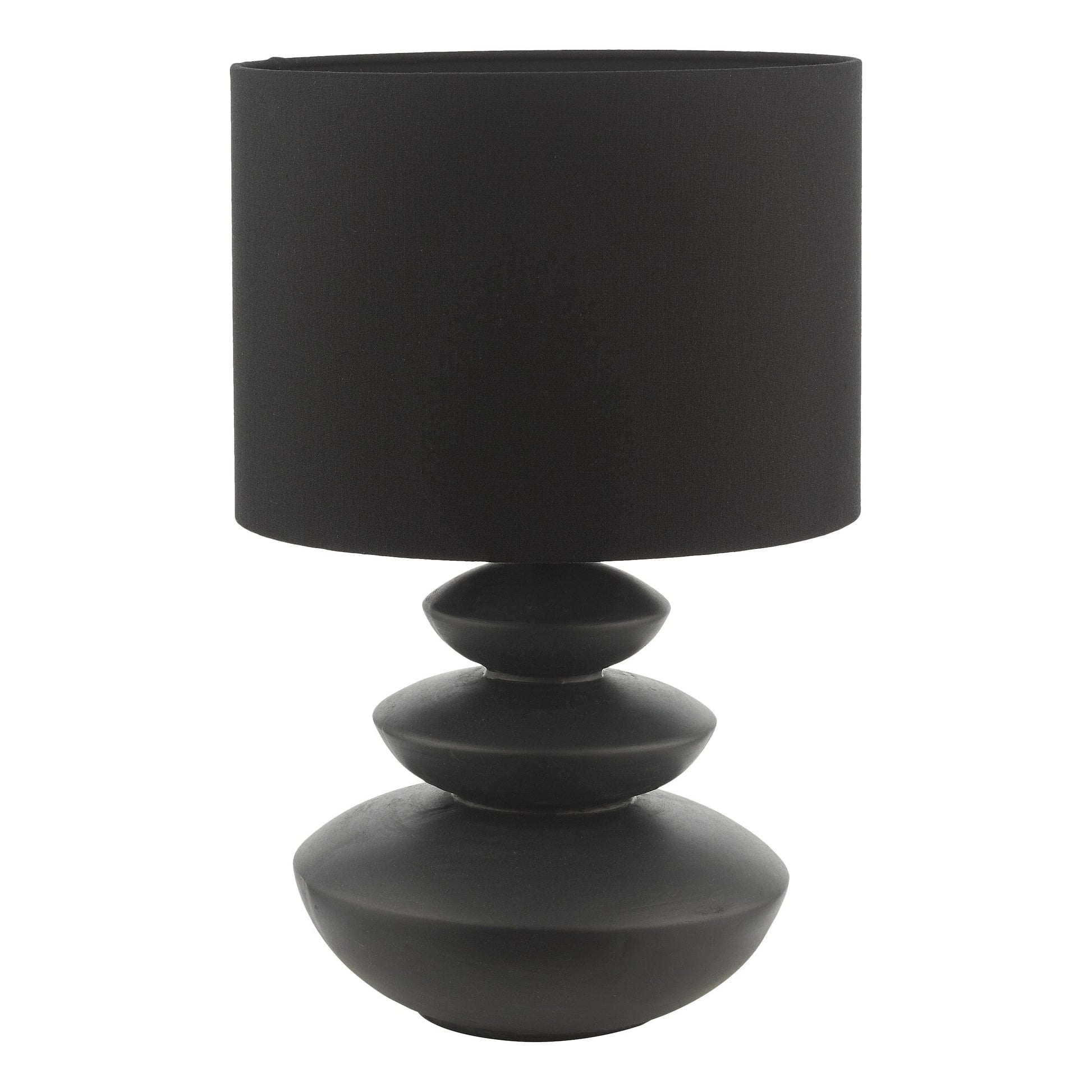 dar lighting Discus Ceramic Table Lamp Black With Shade DIS4222