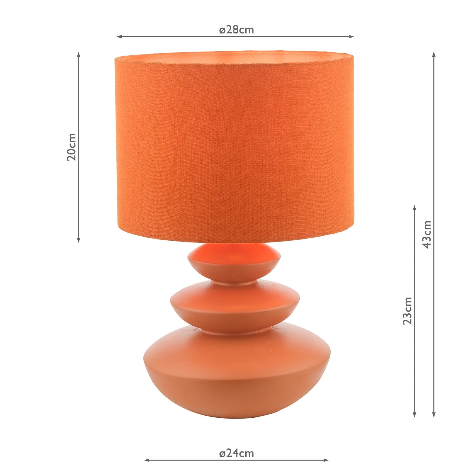 dar lighting Discus Ceramic Table Lamp Orange With Shade DIS4211